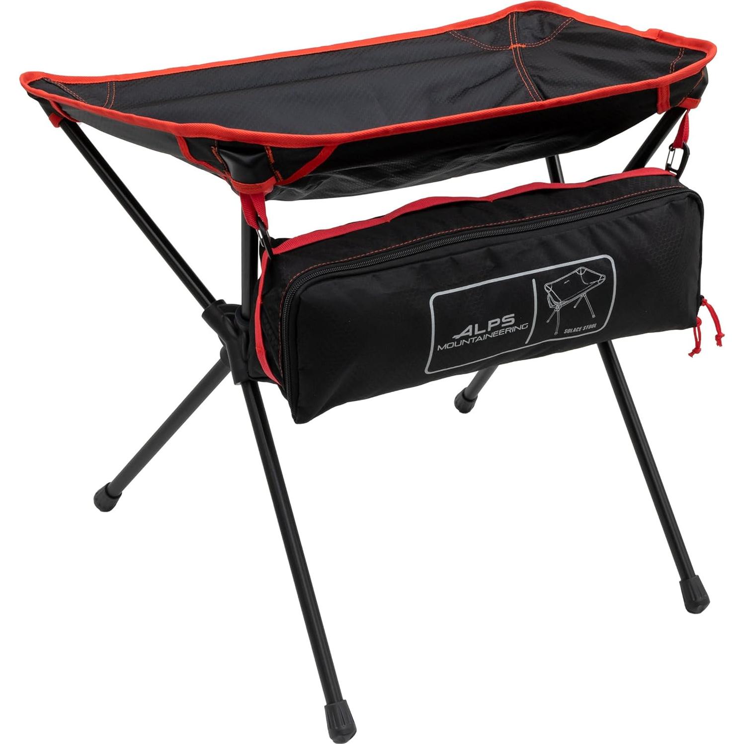 Taburete Solace ALPS Mountaineering Plegable 125 kg Negro/Rojo