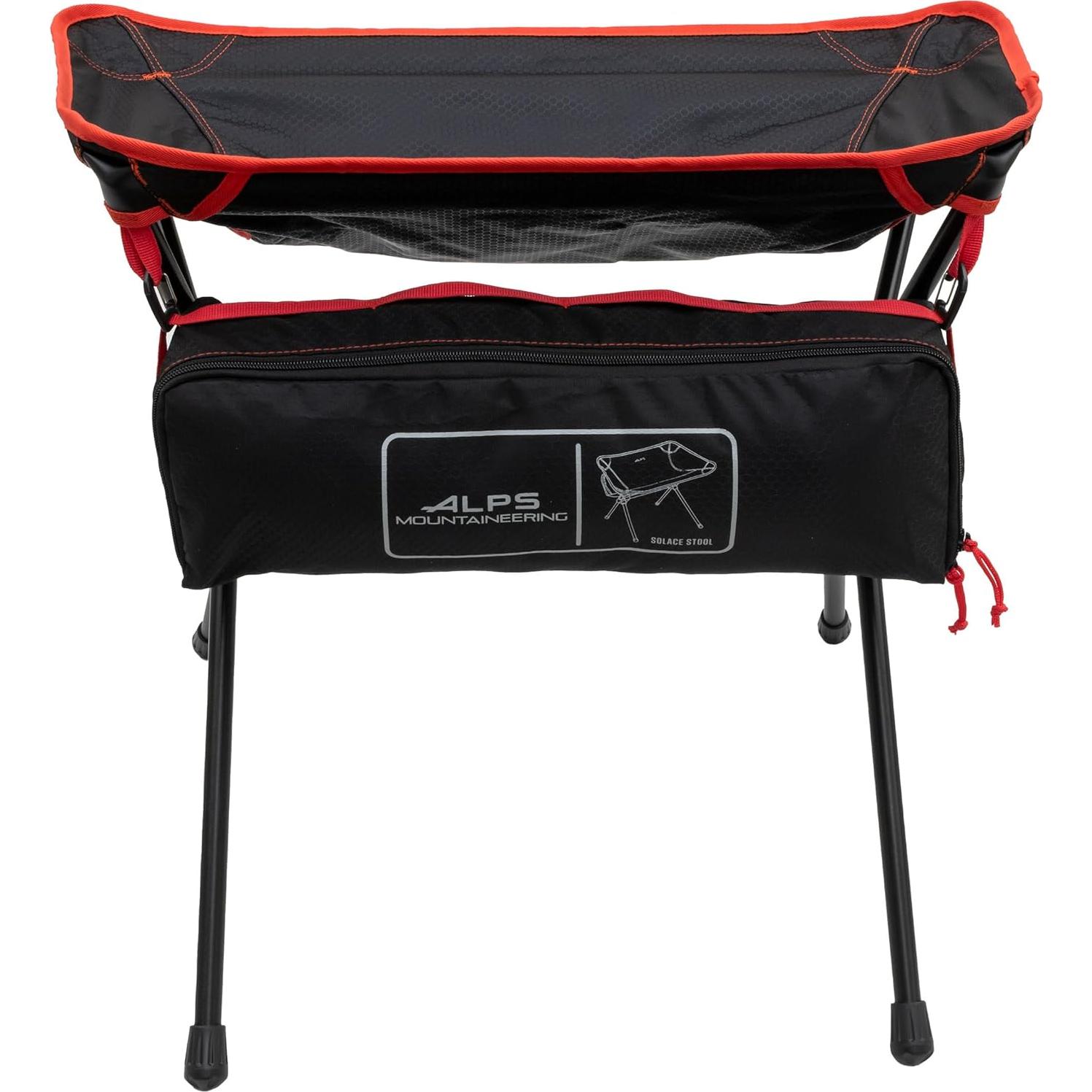 Taburete Solace ALPS Mountaineering Plegable 125 kg Negro/Rojo