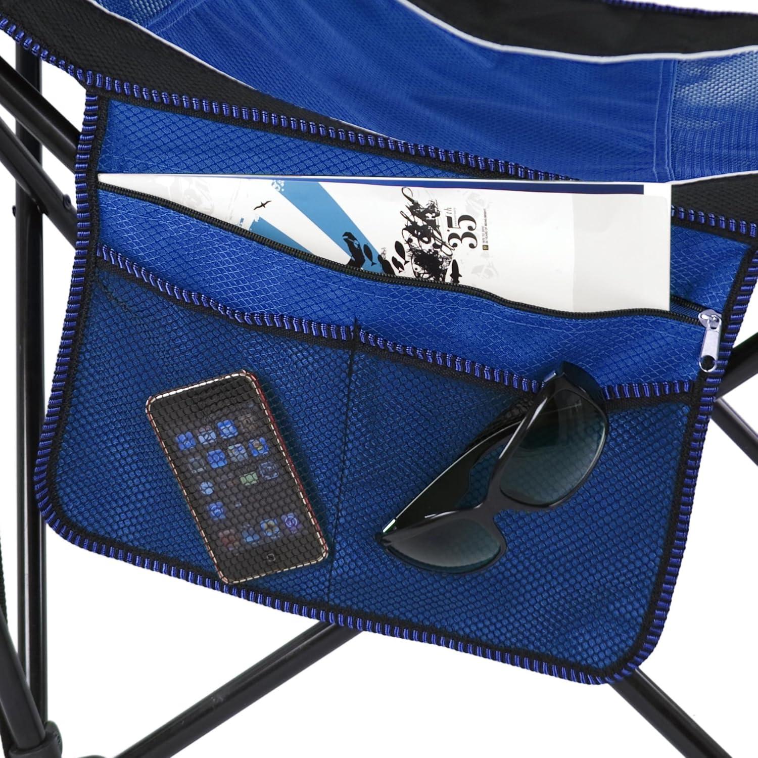 Silla de Camping Plegable Kijaro Sling Azul Maldivas con Portavasos