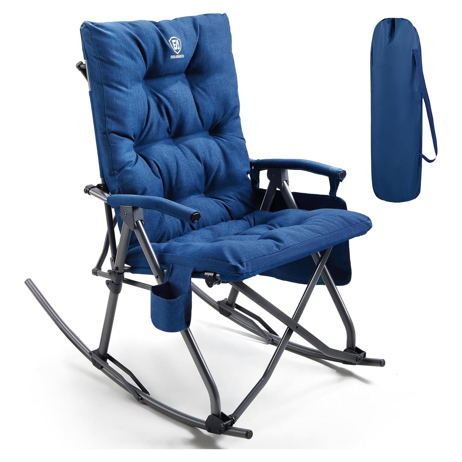 Silla de Camping Plegable Ever Advanced Azul 181kg Acolchada