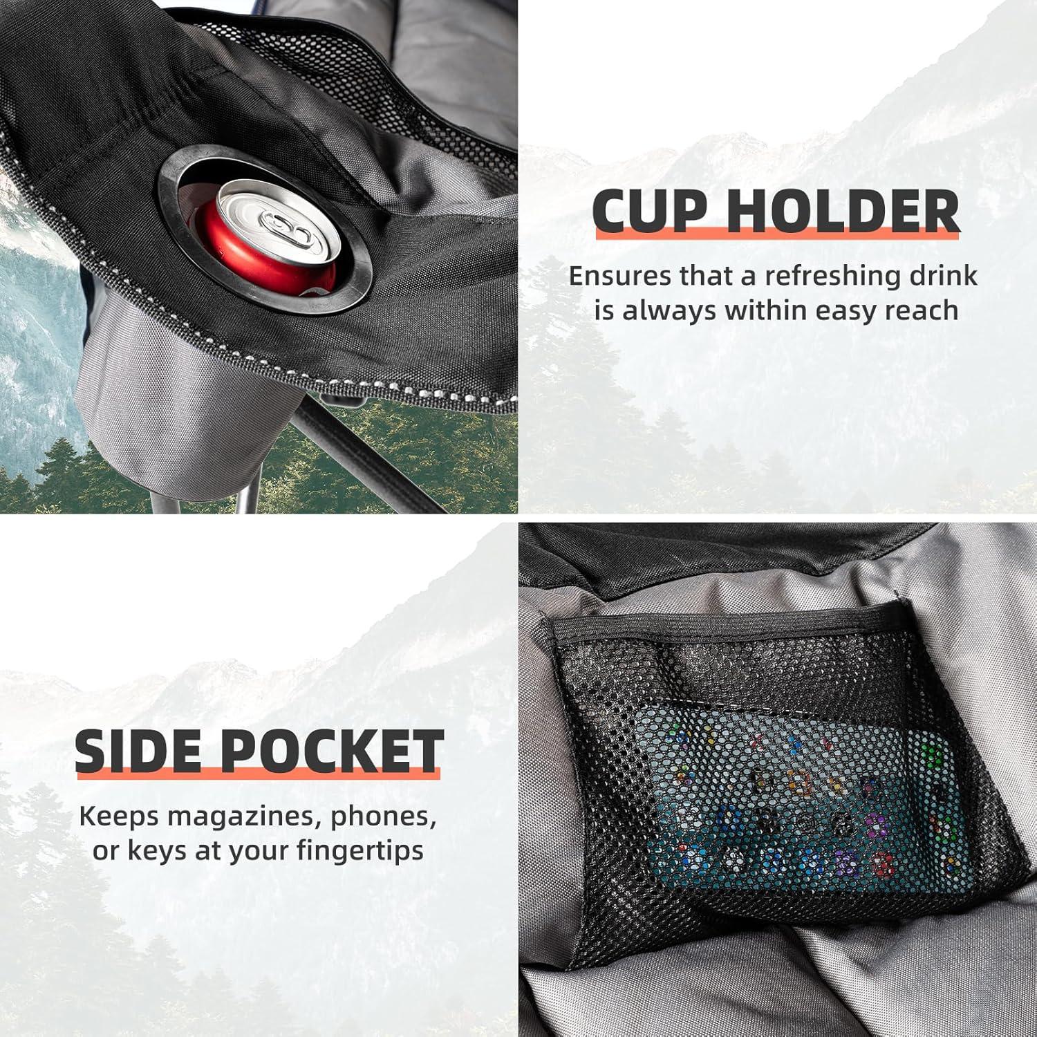 Silla de Camping Mecedora Foristrail Acolchada 181kg Plegable