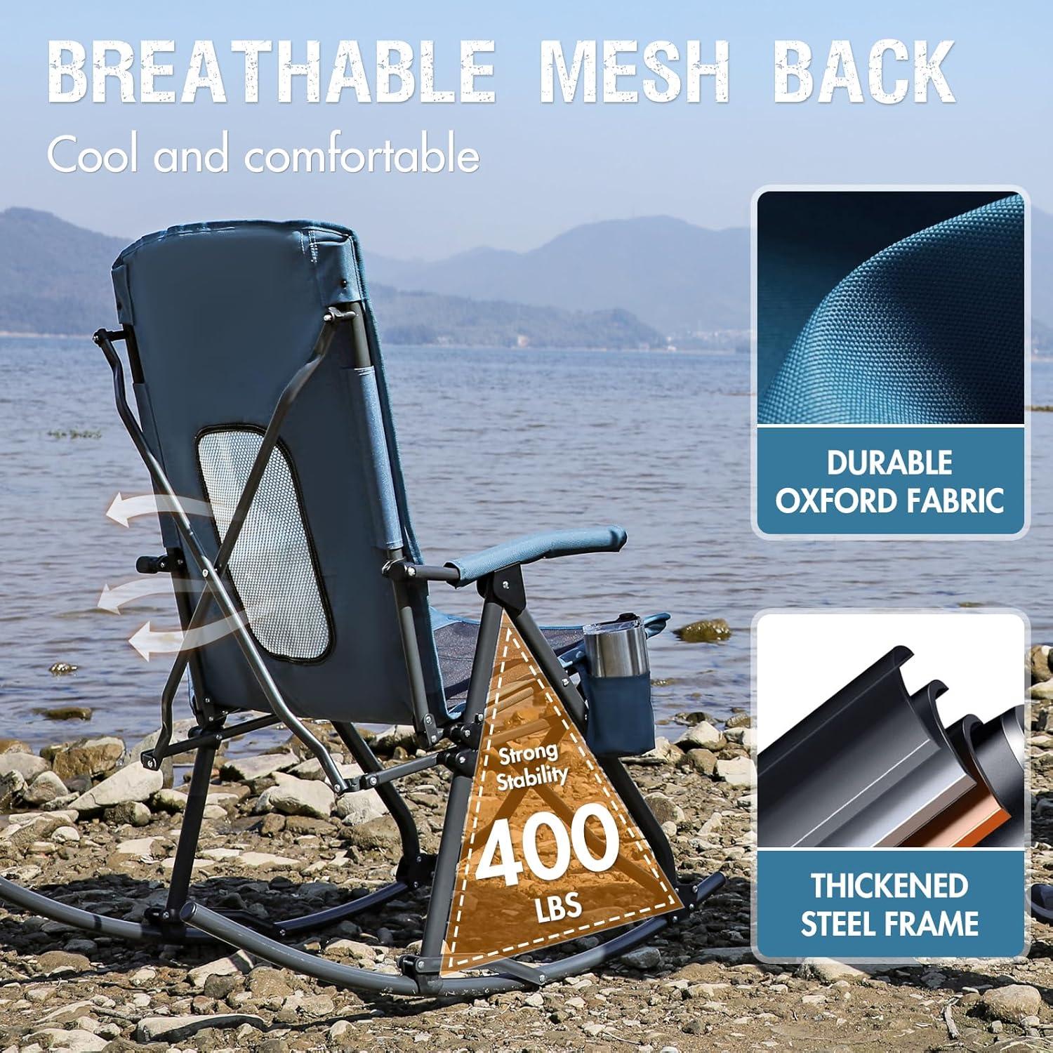 Silla de Camping Plegable Portal Charles con Respaldo Alto