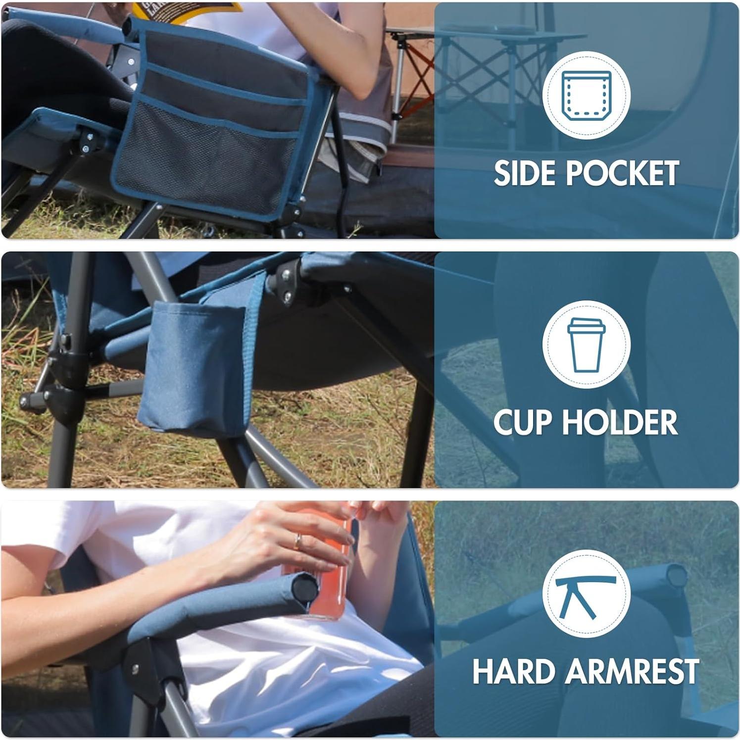 Silla de Camping Plegable Portal Charles con Respaldo Alto