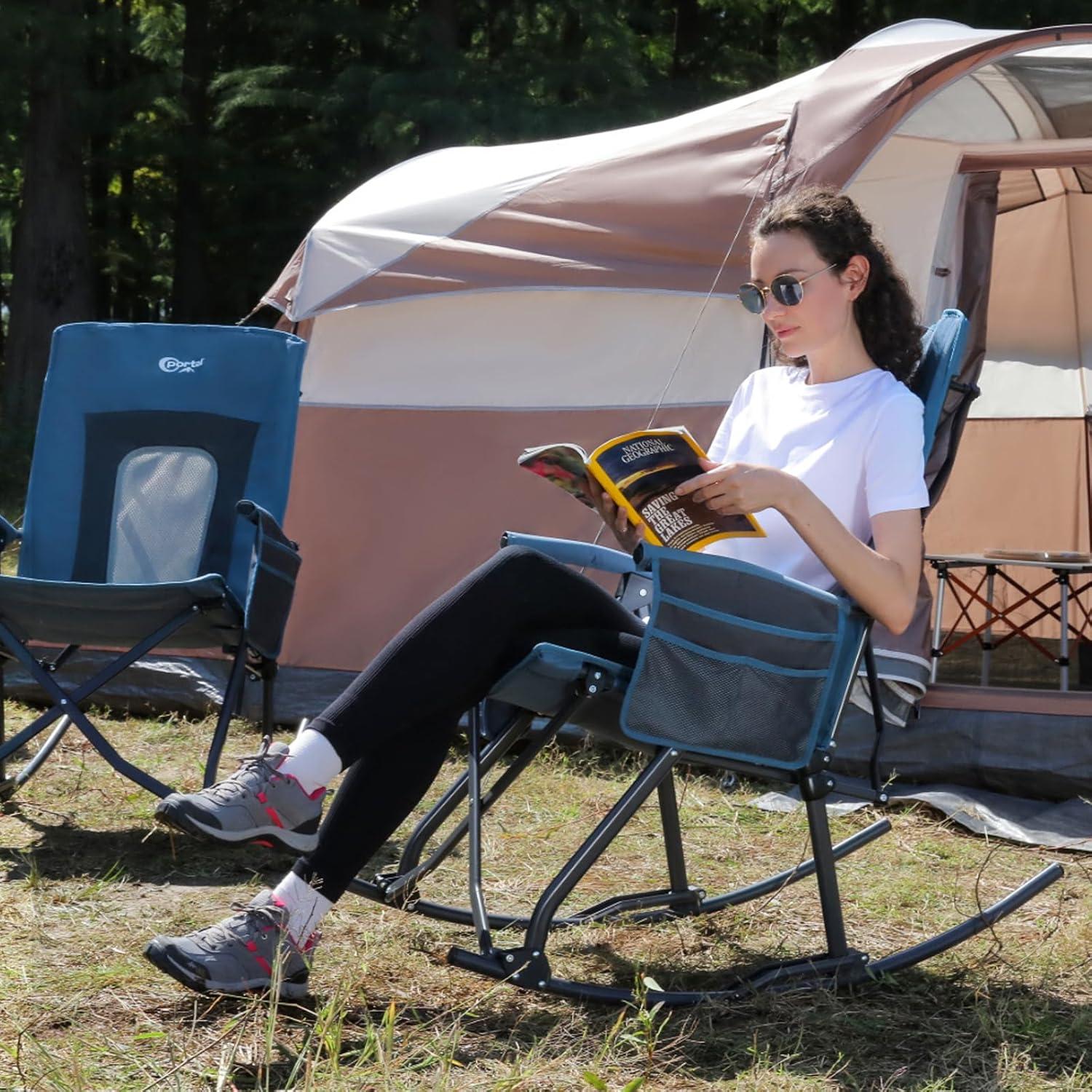 Silla de Camping Plegable Portal Charles con Respaldo Alto