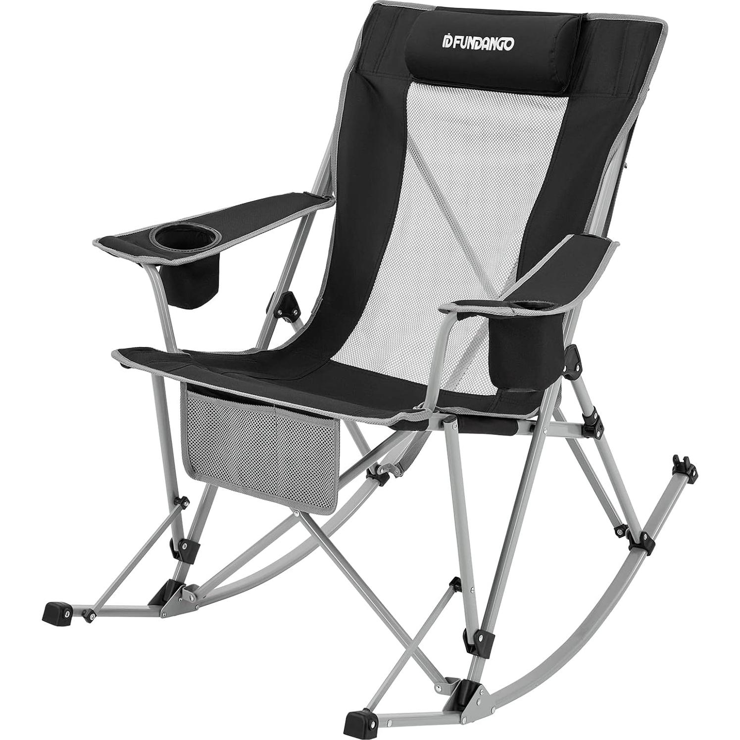 Silla de Camping Balanceante FUNDANGO Plegable con Almohada 136 kg