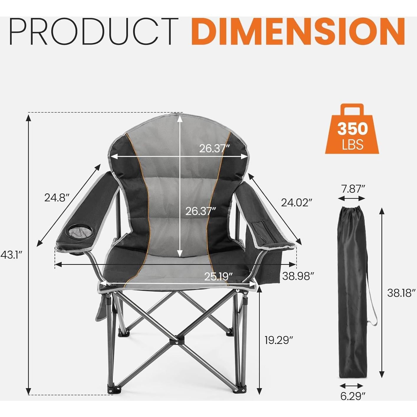 Silla Plegable Camping Sweetcrispy - Soporta hasta 226.8 kg