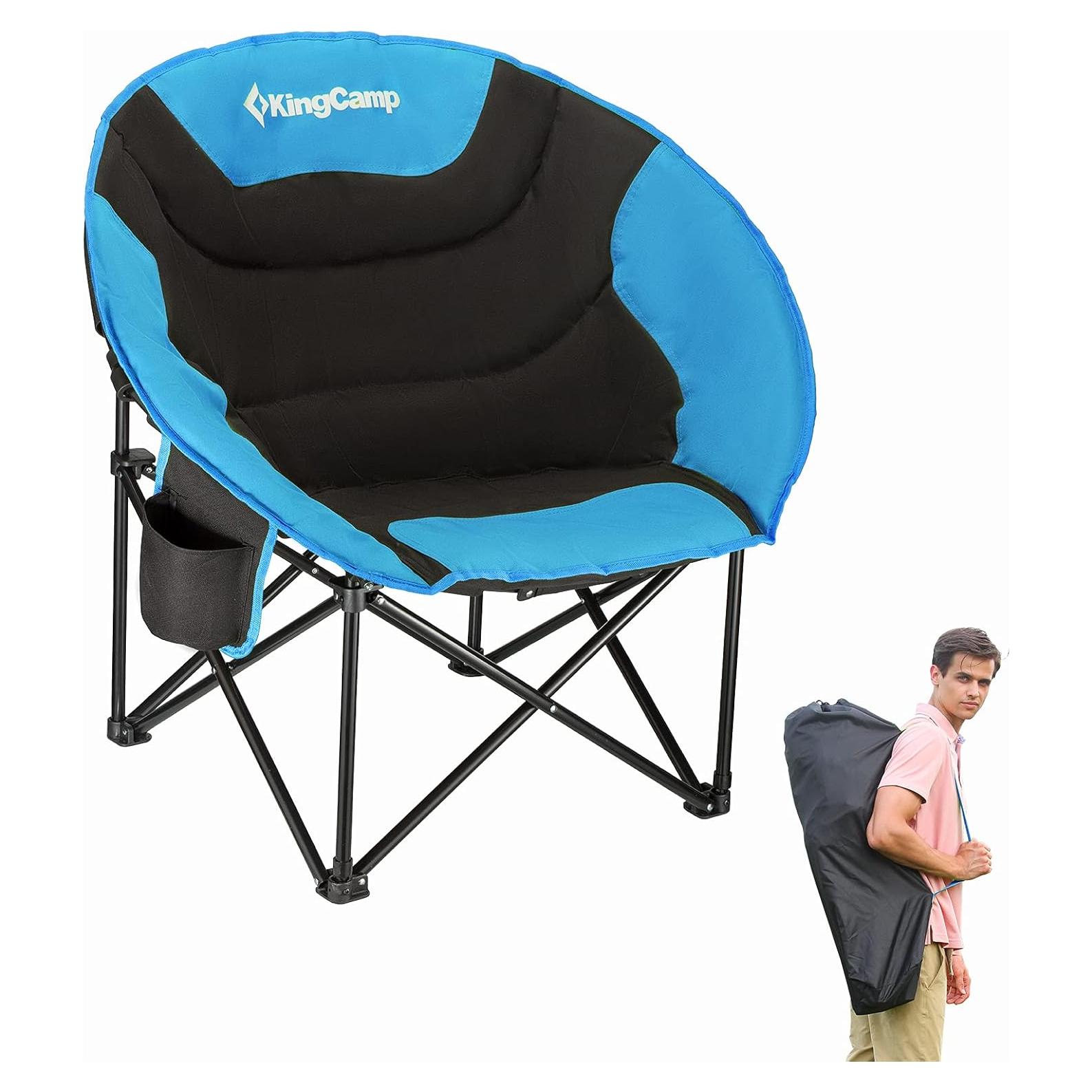 Silla Plegable KingCamp para Camping y Hogar, 120 kg, Azul