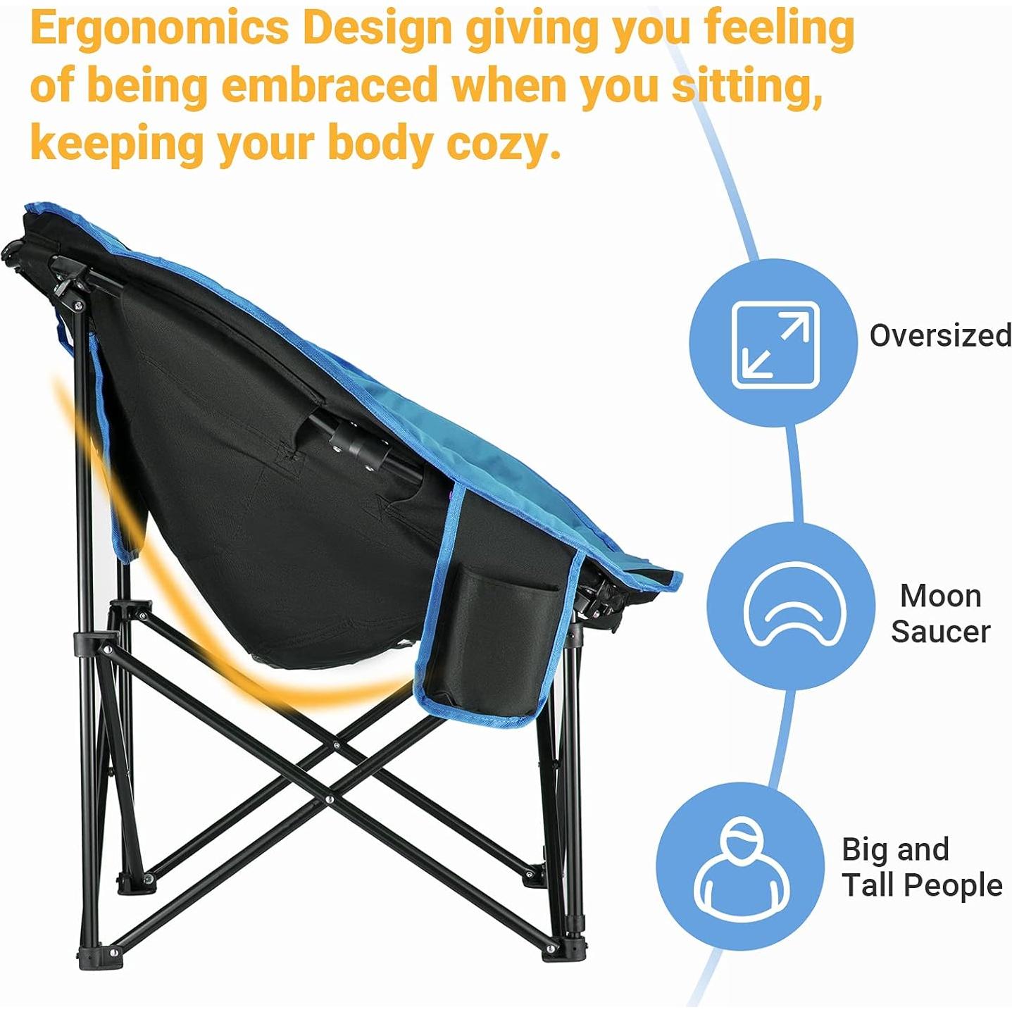 Silla Plegable KingCamp para Camping y Hogar, 120 kg, Azul