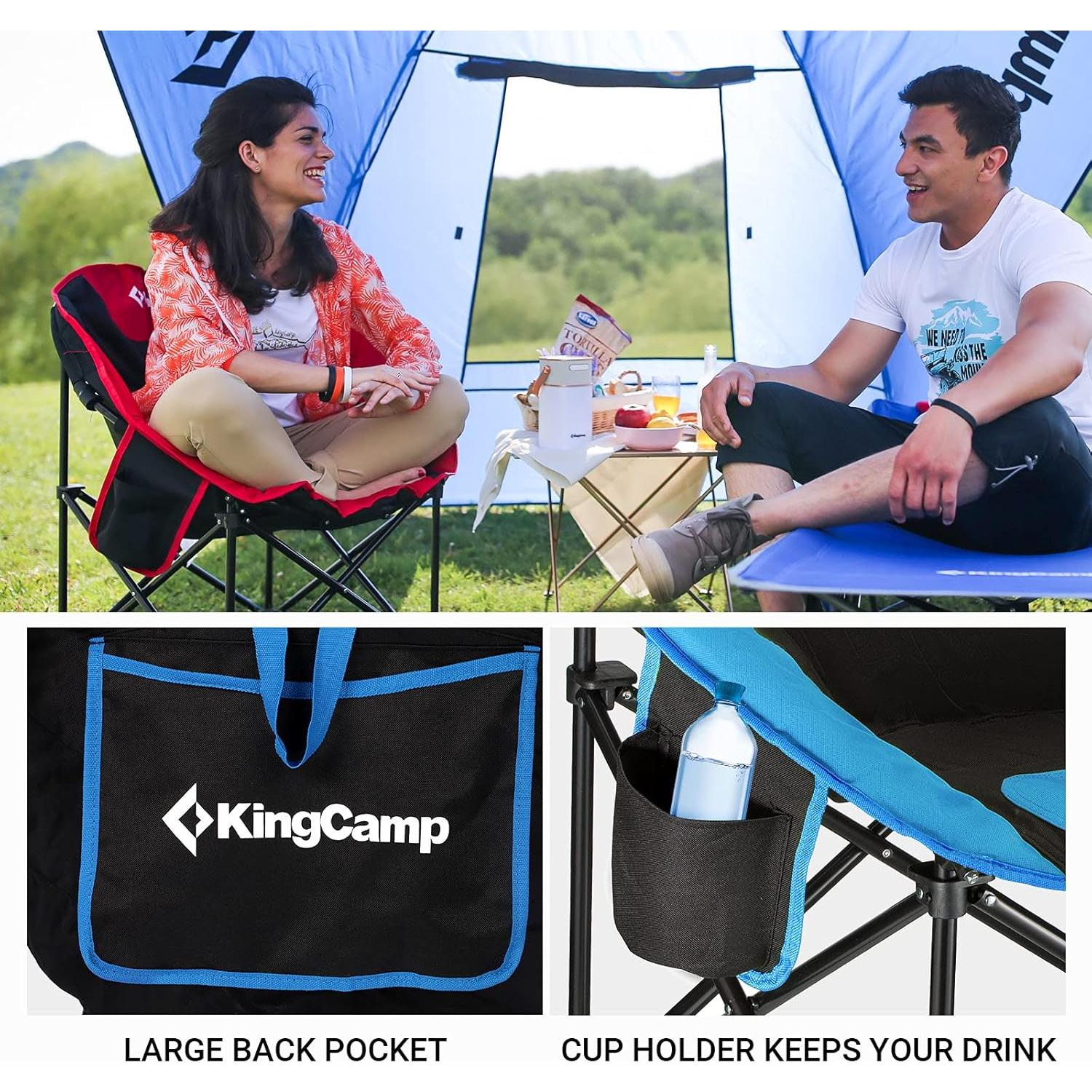 Silla Plegable KingCamp para Camping y Hogar, 120 kg, Azul