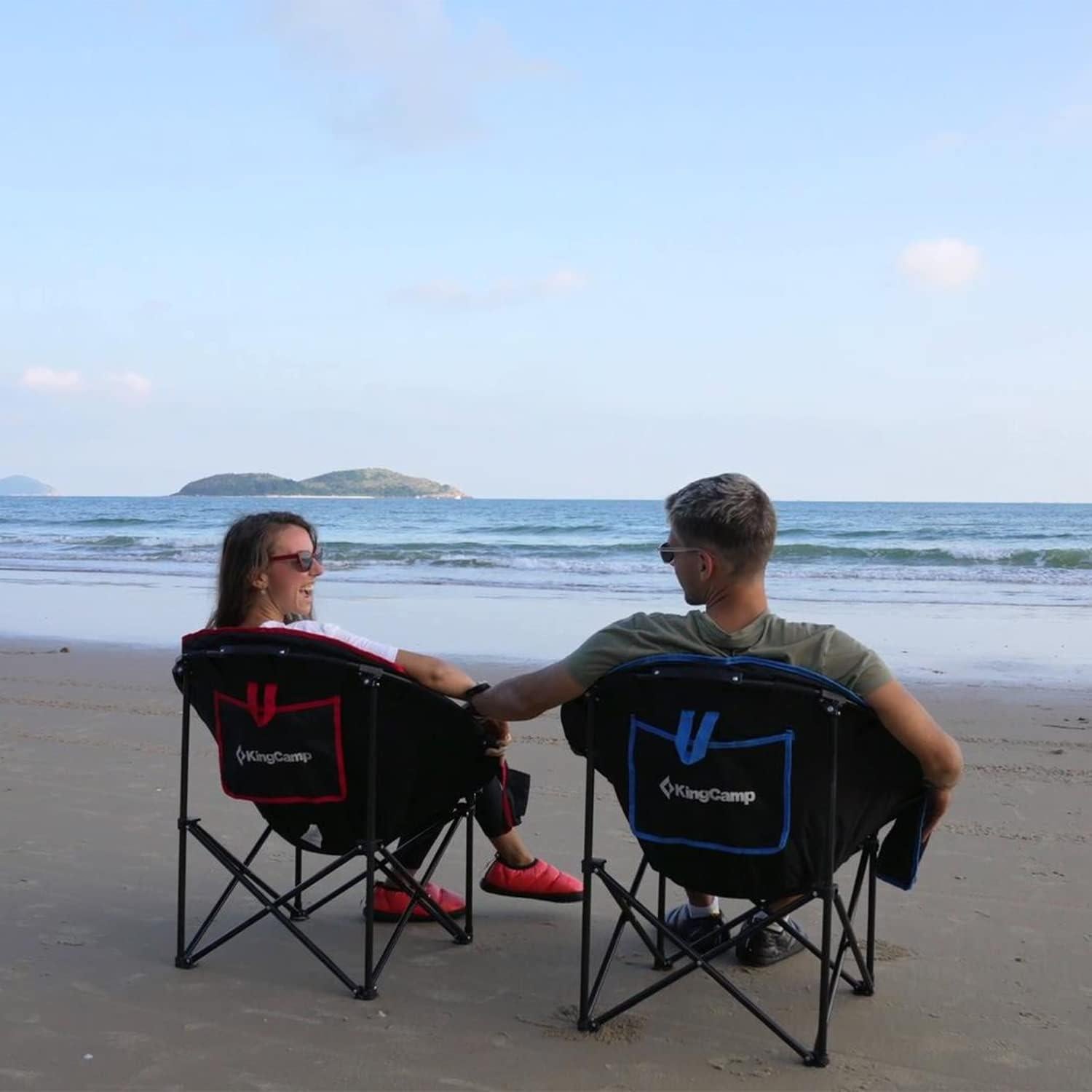 Silla Plegable KingCamp para Camping y Hogar, 120 kg, Azul