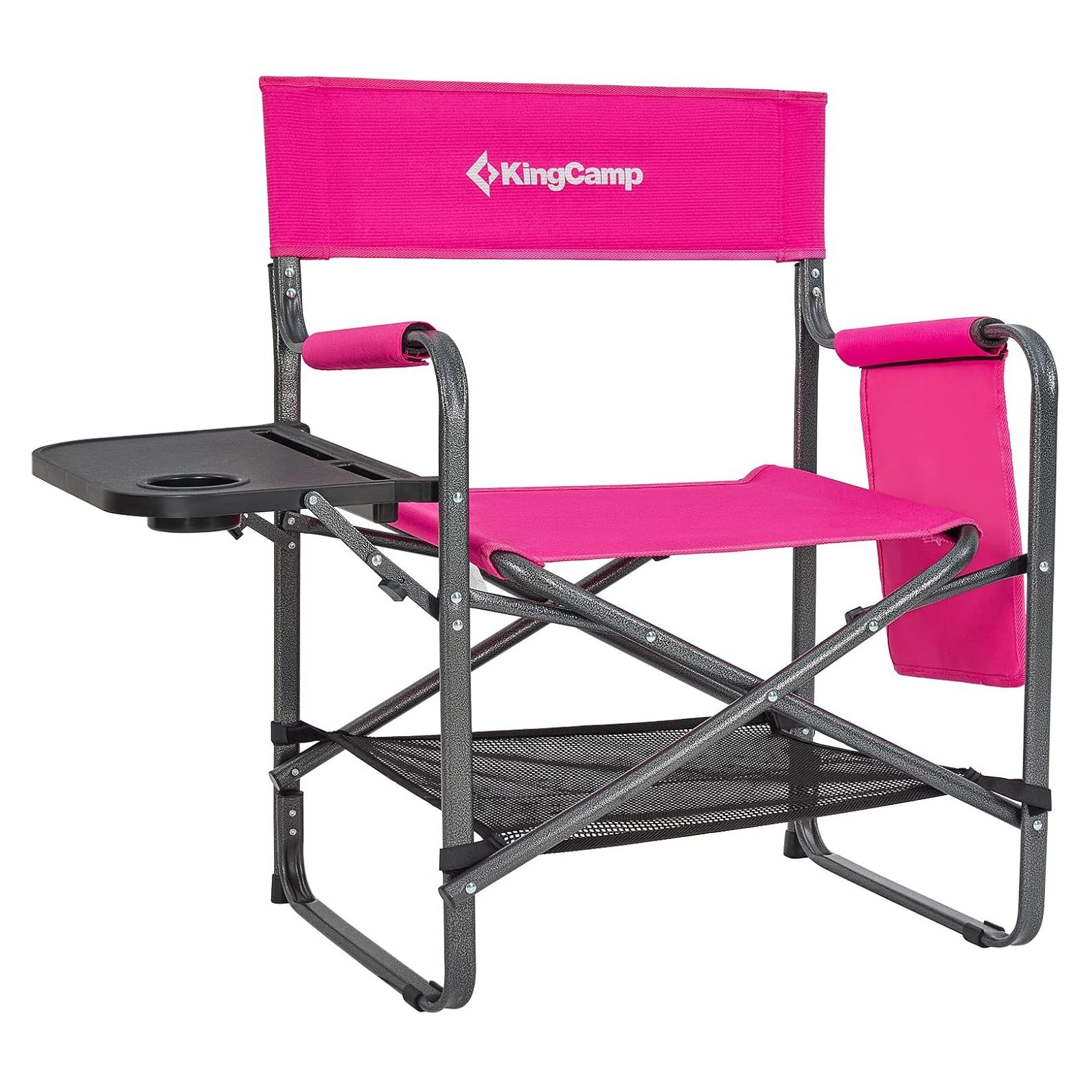 Silla de Camping KingCamp Plegable con Mesa Lateral 300kg