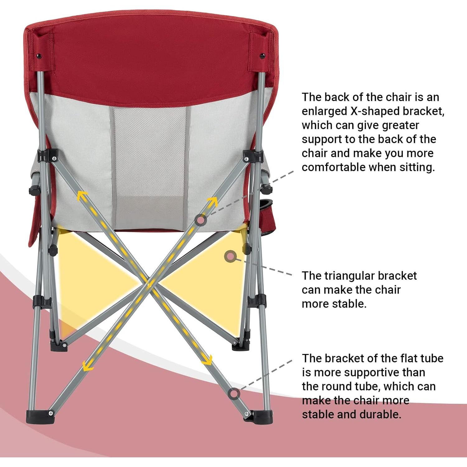 Silla de Camping KingCamp Plegable Soporta 136 kg Azul y Gris