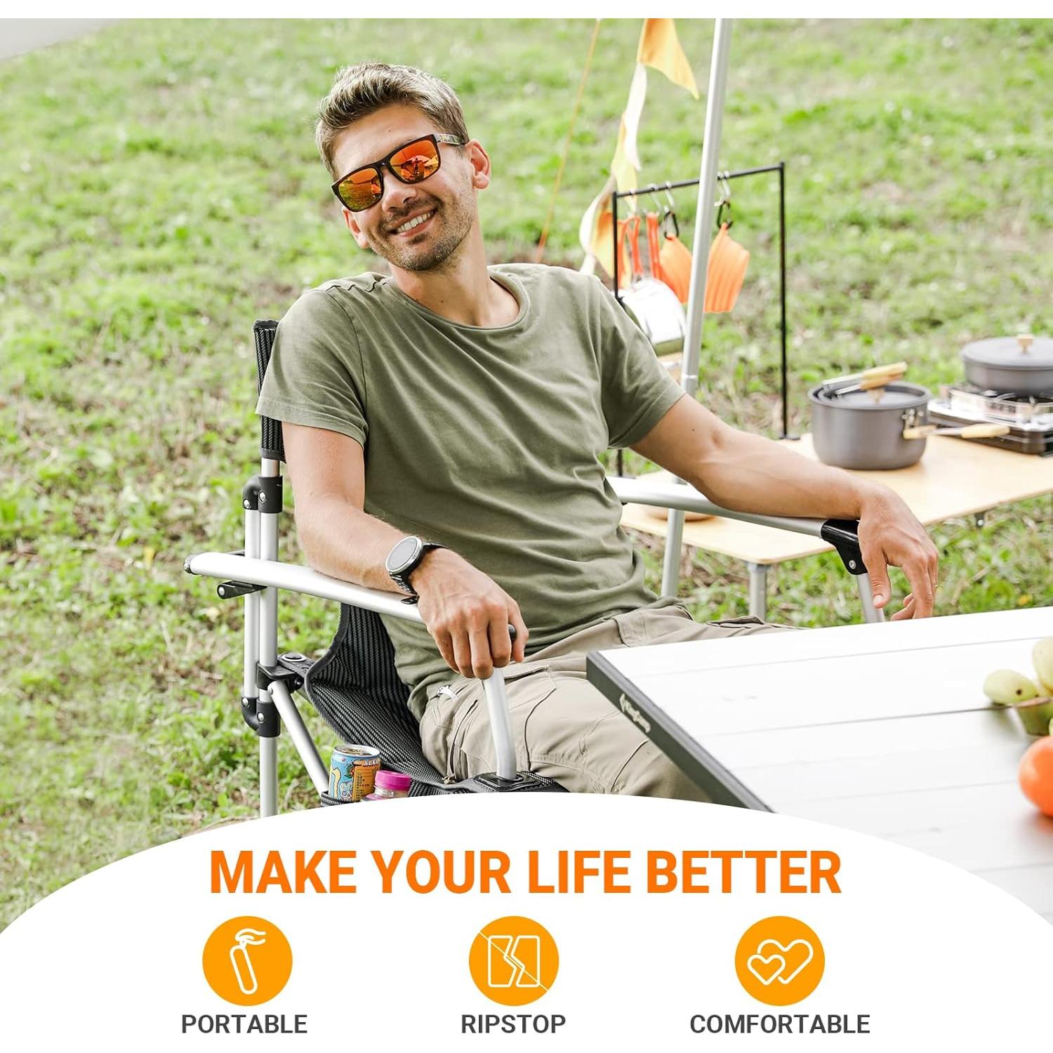 Silla de Camping Plegable KingCamp Deluxe Acolchada 136kg