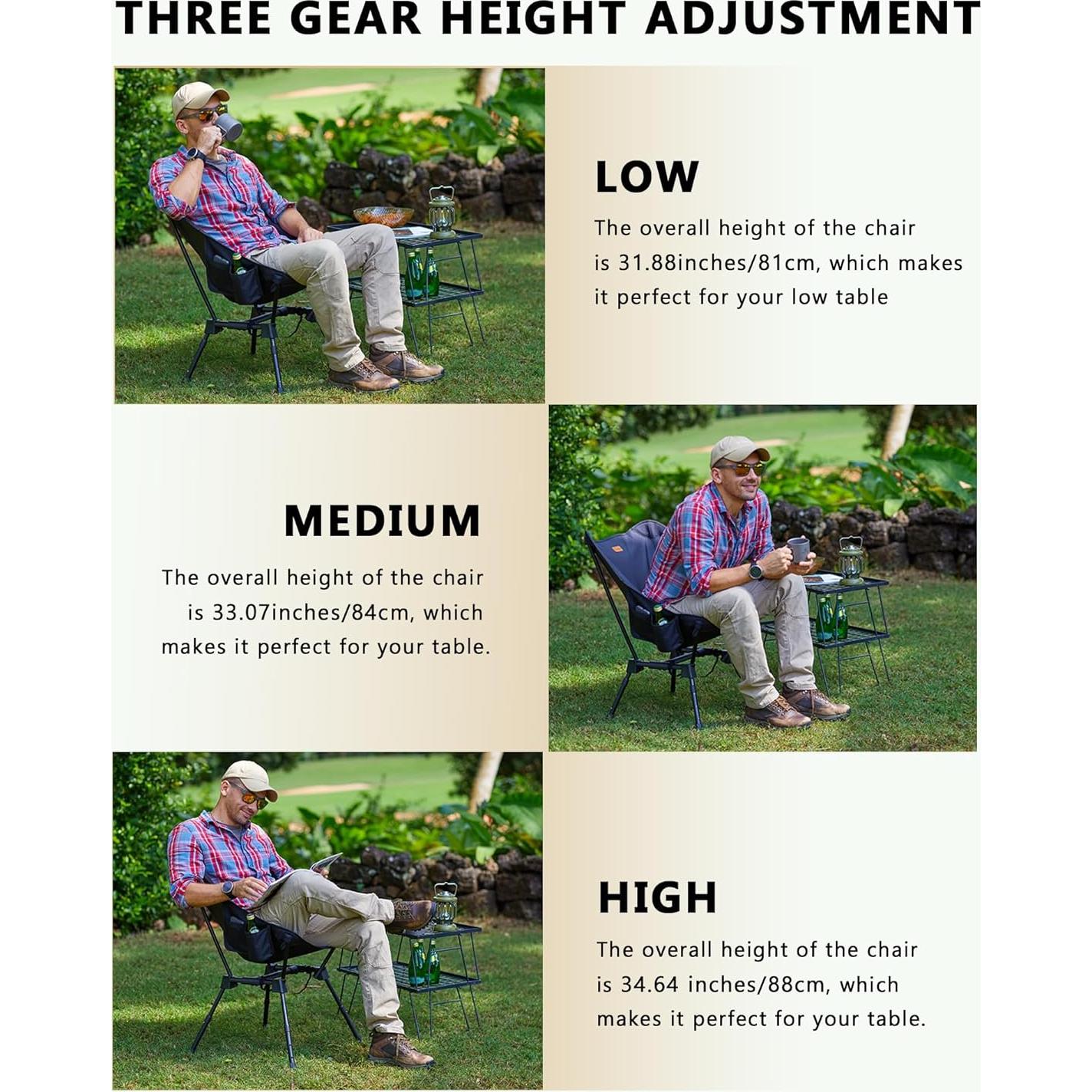 Silla de Camping Ligera KingCamp - Aluminio 7075 Plegable 136kg