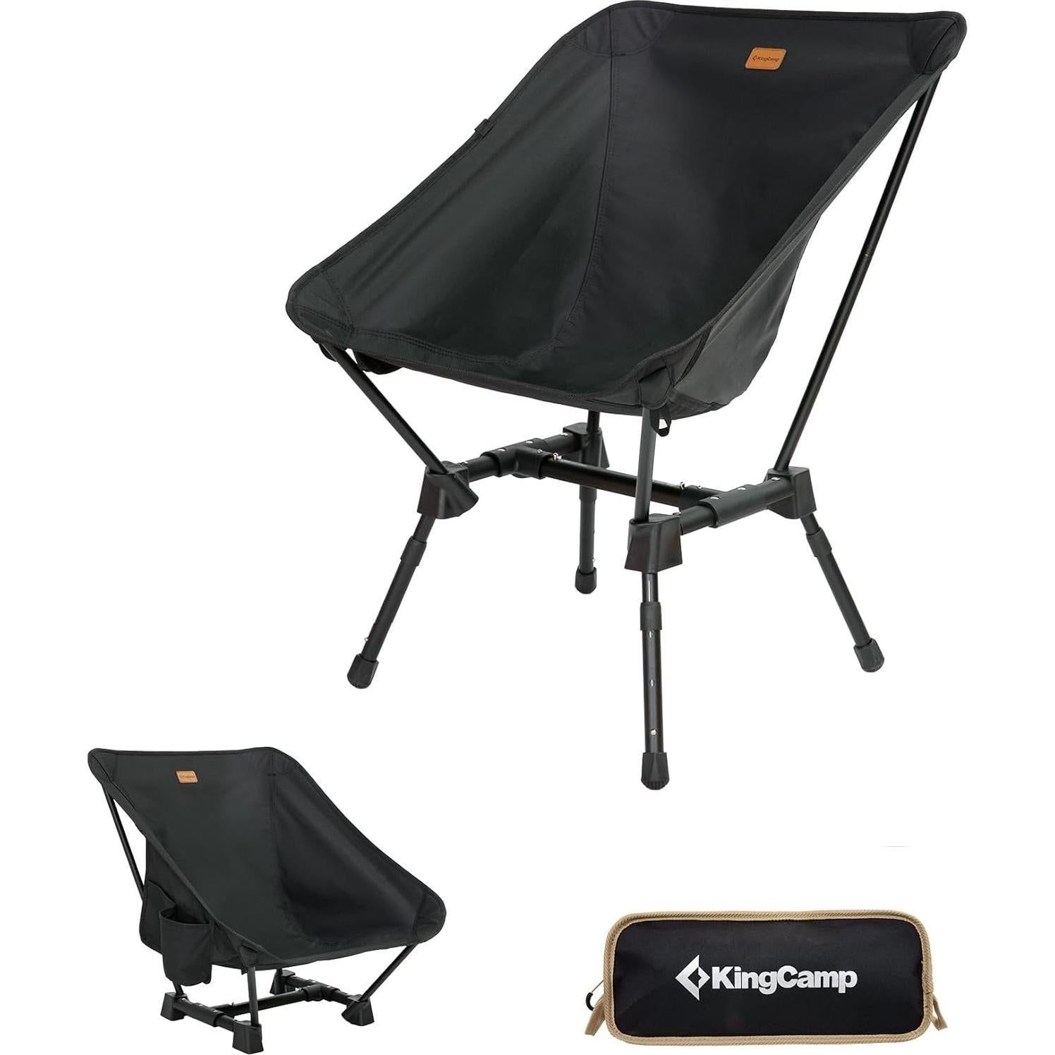Silla de Camping Ligera KingCamp - Aluminio 7075 Plegable 136kg