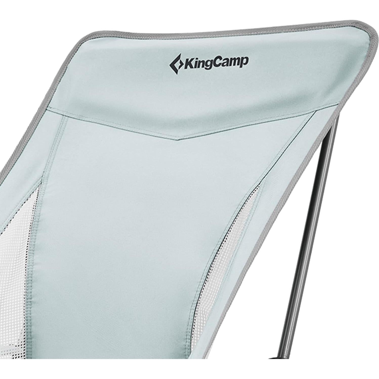 Silla de Camping Plegable KingCamp KC2015 Gris con Reposabrazos