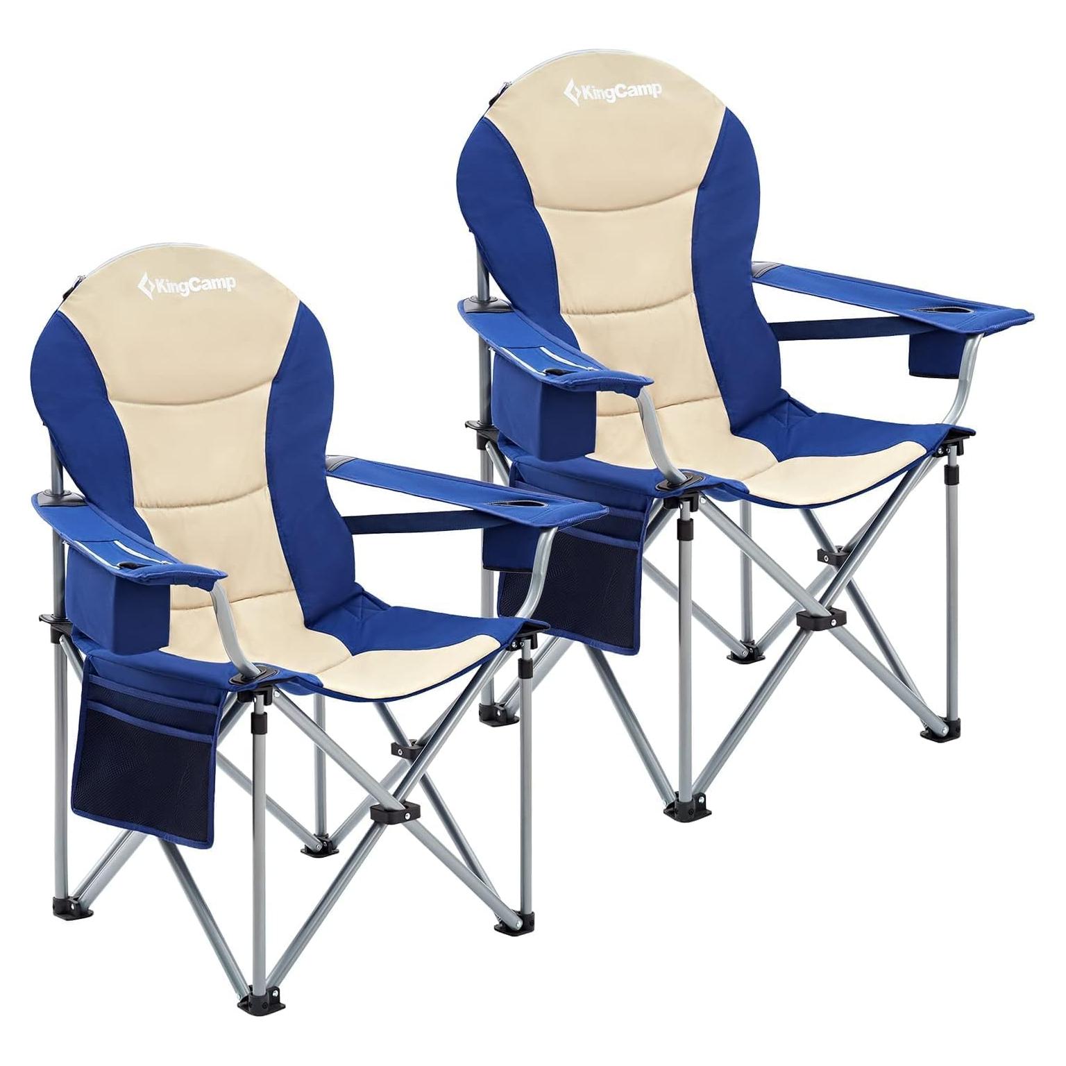 Silla de Camping Plegable KingCamp con Soporte Lumbar 160kg