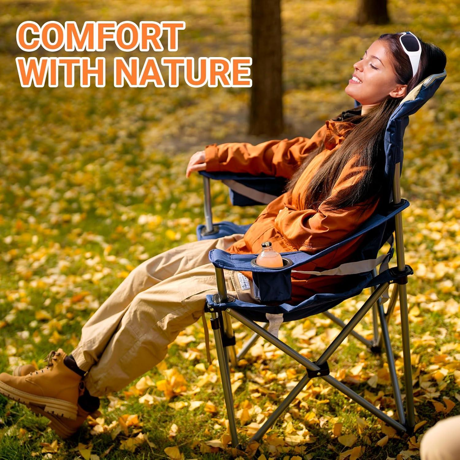 Silla de Camping Plegable KingCamp con Soporte Lumbar 160kg