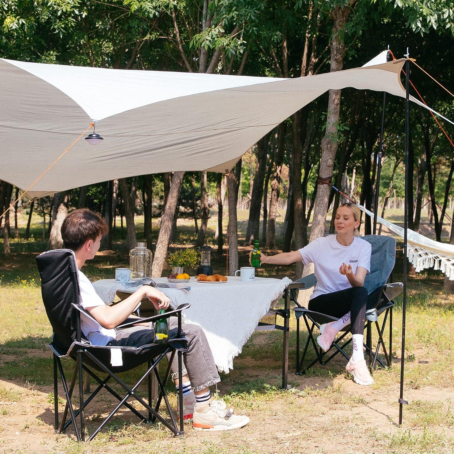 Silla Plegable KingCamp Cuádruple Acolchada 136 kg Gris