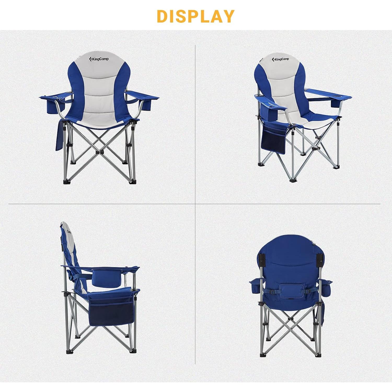 Silla de Camping Plegable KingCamp con Soporte Lumbar 160 kg