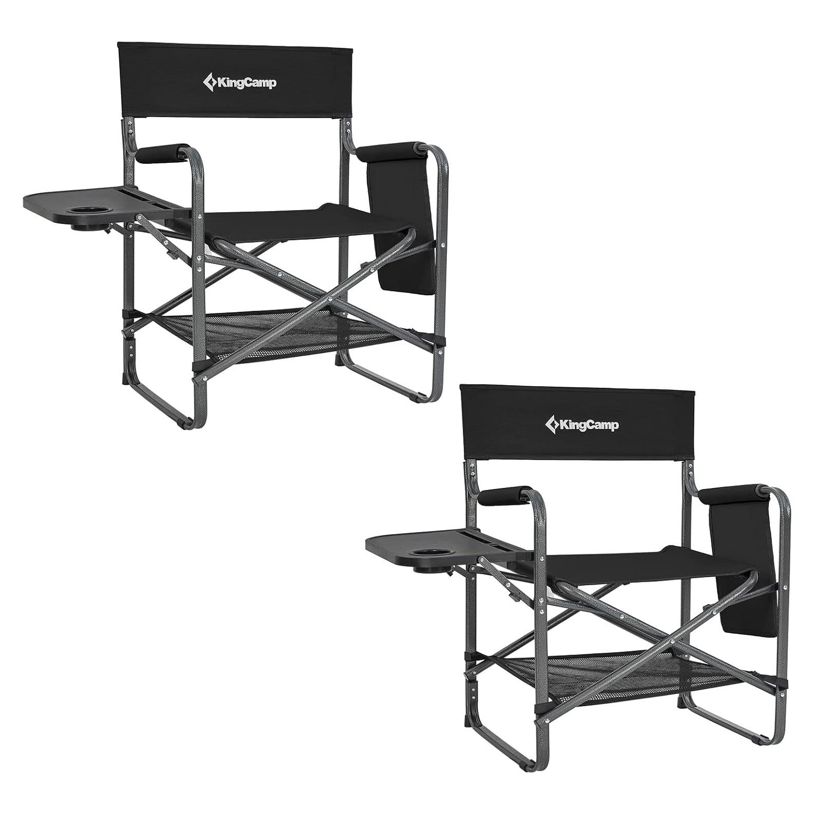 Sillas de Camping Plegables KingCamp 2 Pack con Mesa Lateral