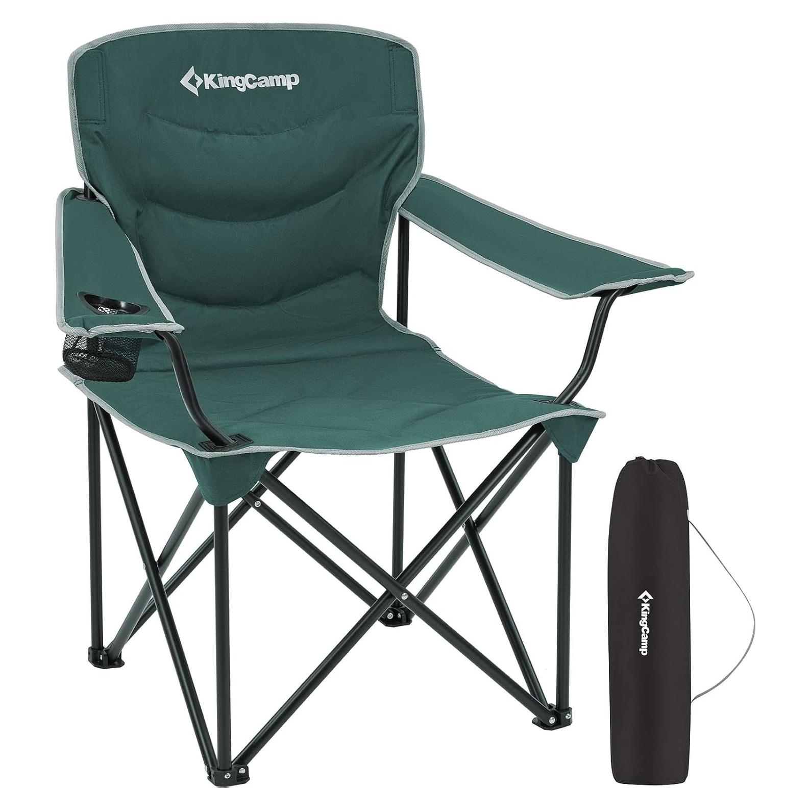 Silla Plegable KingCamp Sobredimensionada Verde 136 kg