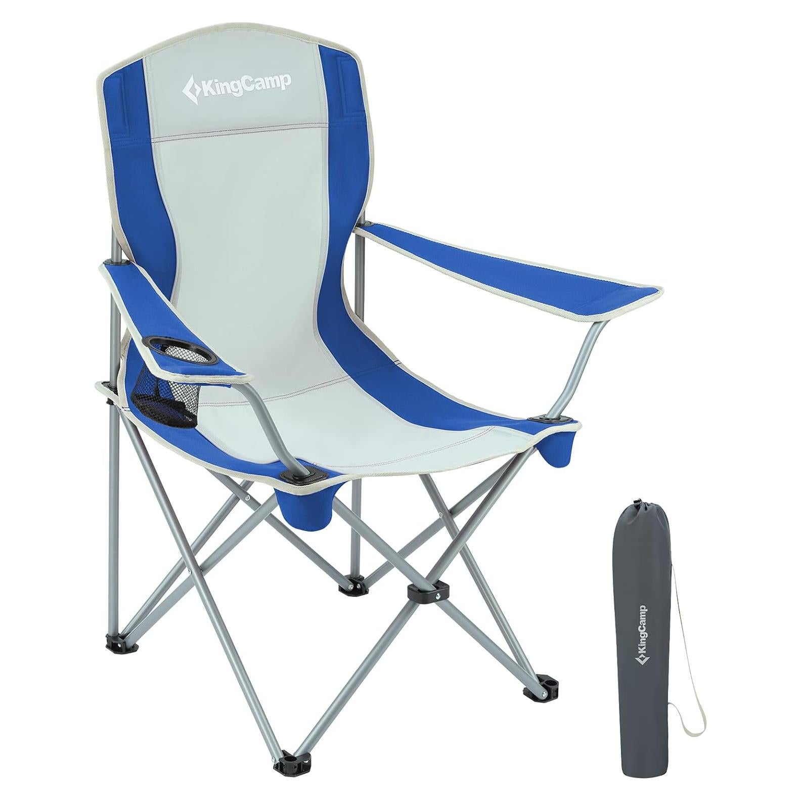 Silla de Camping Plegable KingCamp KC3818 Azul/Gris 120 kg