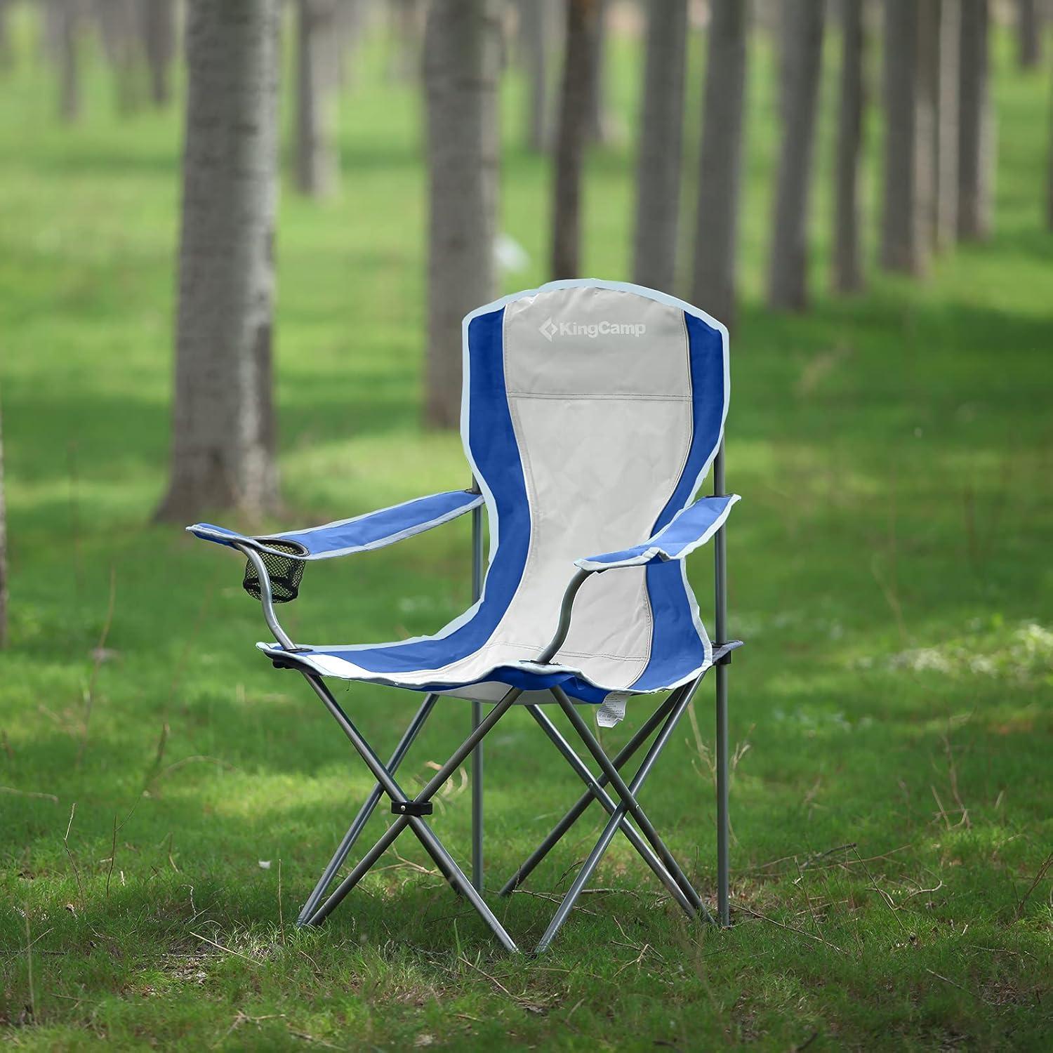 Silla de Camping Plegable KingCamp KC3818 Azul/Gris 120 kg
