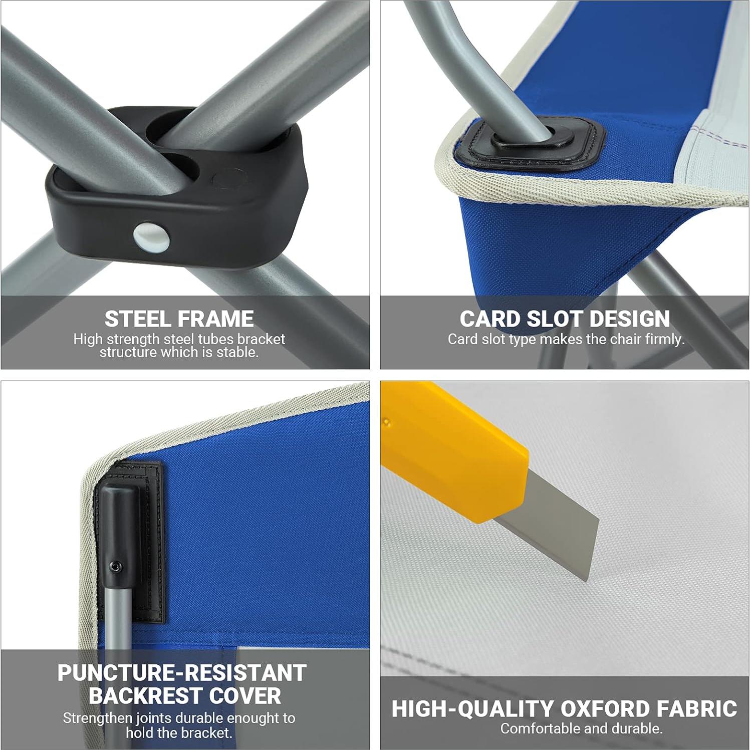 Silla de Camping Plegable KingCamp KC3818 Azul/Gris 120 kg