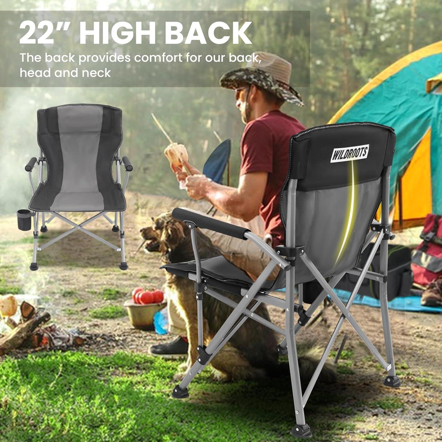 Silla de Camping Plegable WildRoots AMZ-CH-XCA002BK 227kg