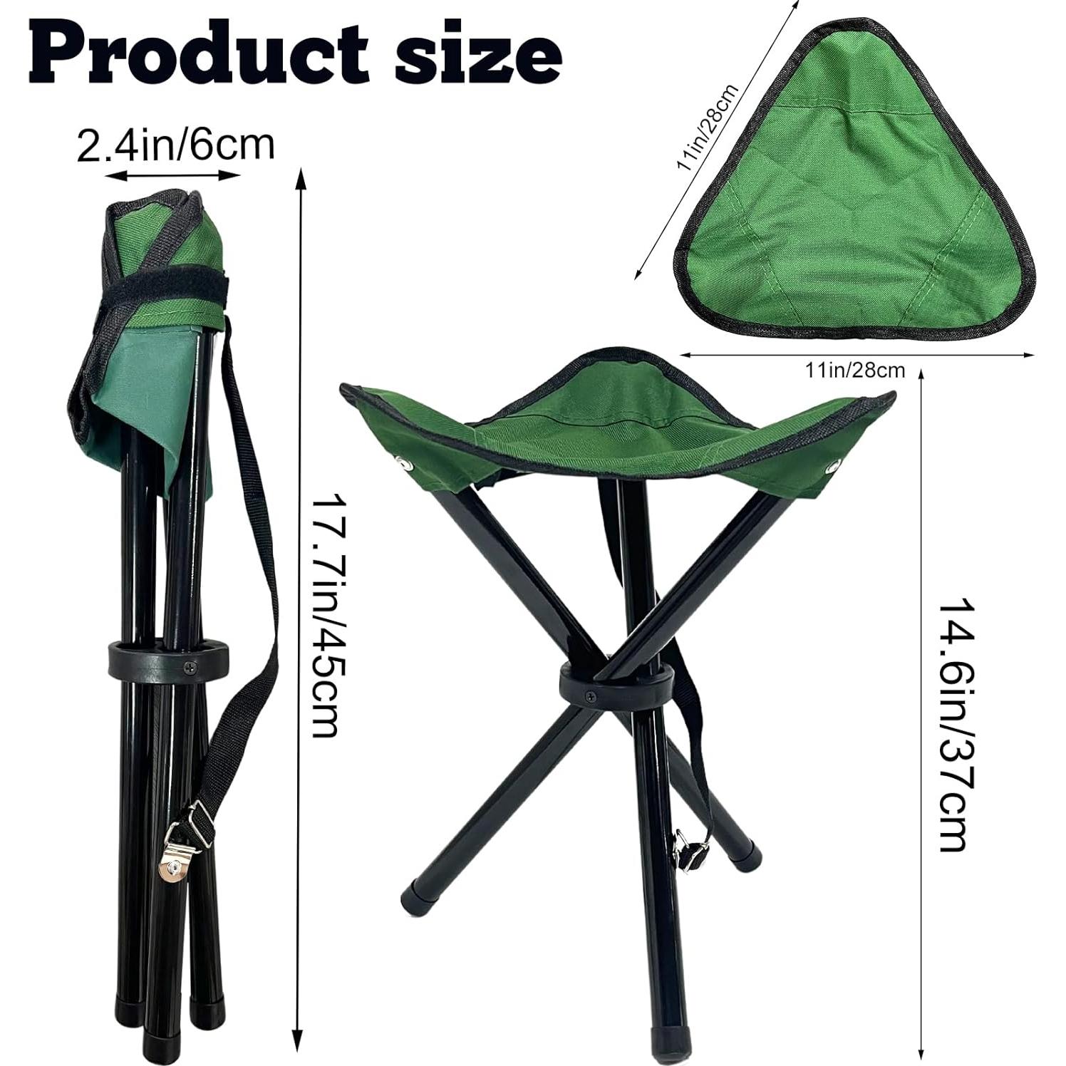 Taburete de Camping Plegable CebraBounze 37 cm Verde 136 kg