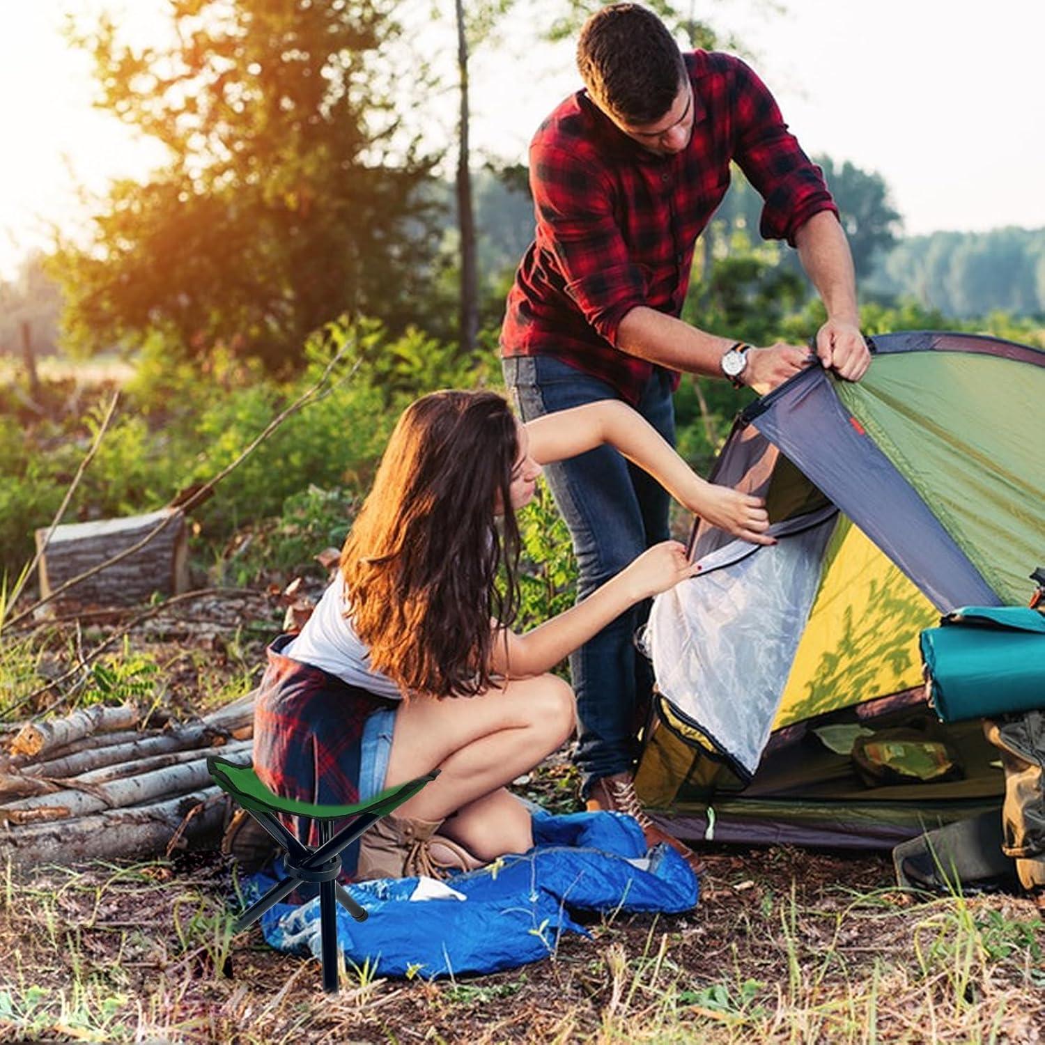 Taburete de Camping Plegable CebraBounze 37 cm Verde 136 kg