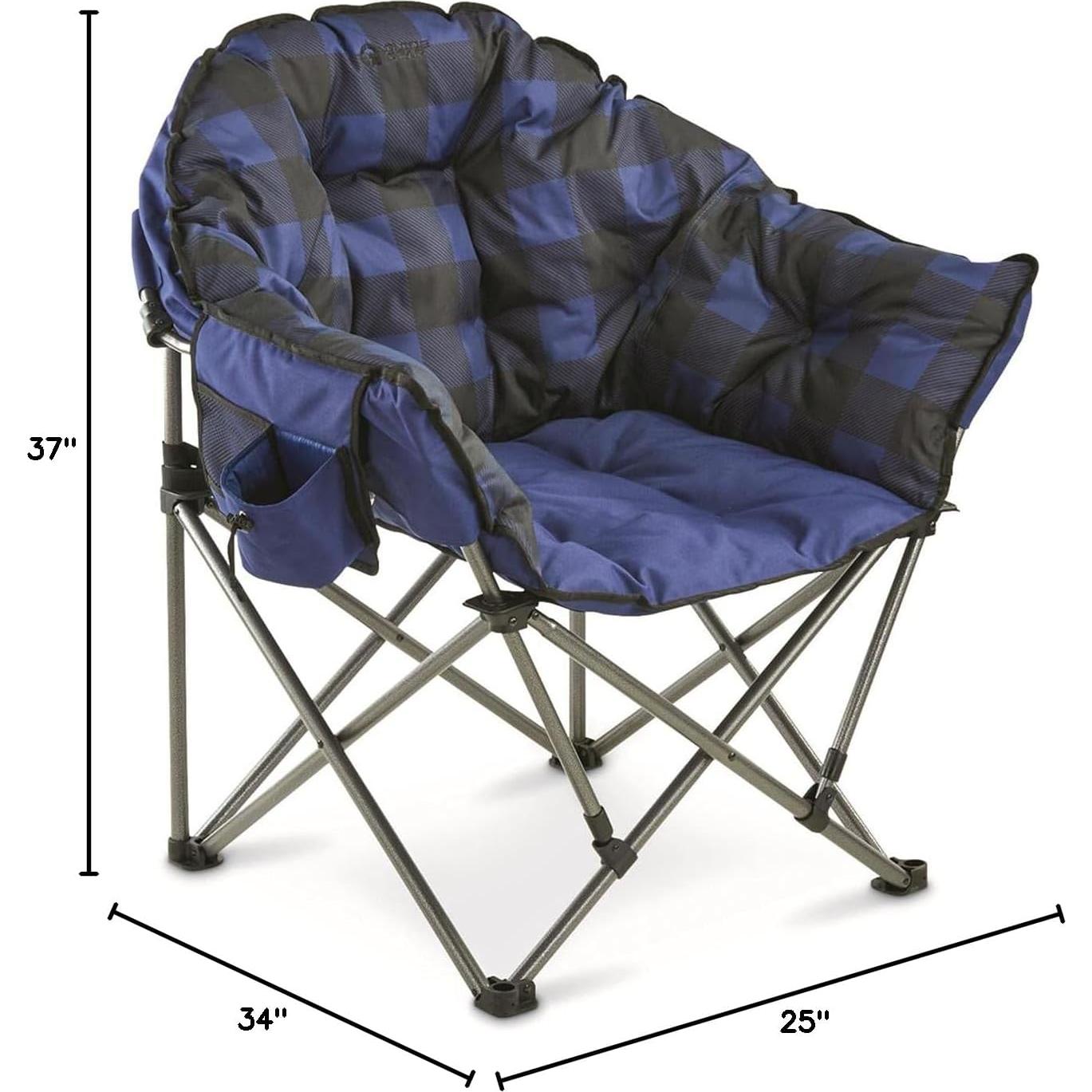 Silla de Camping Guide Gear Plegable Acolchada 226.8 kg Azul