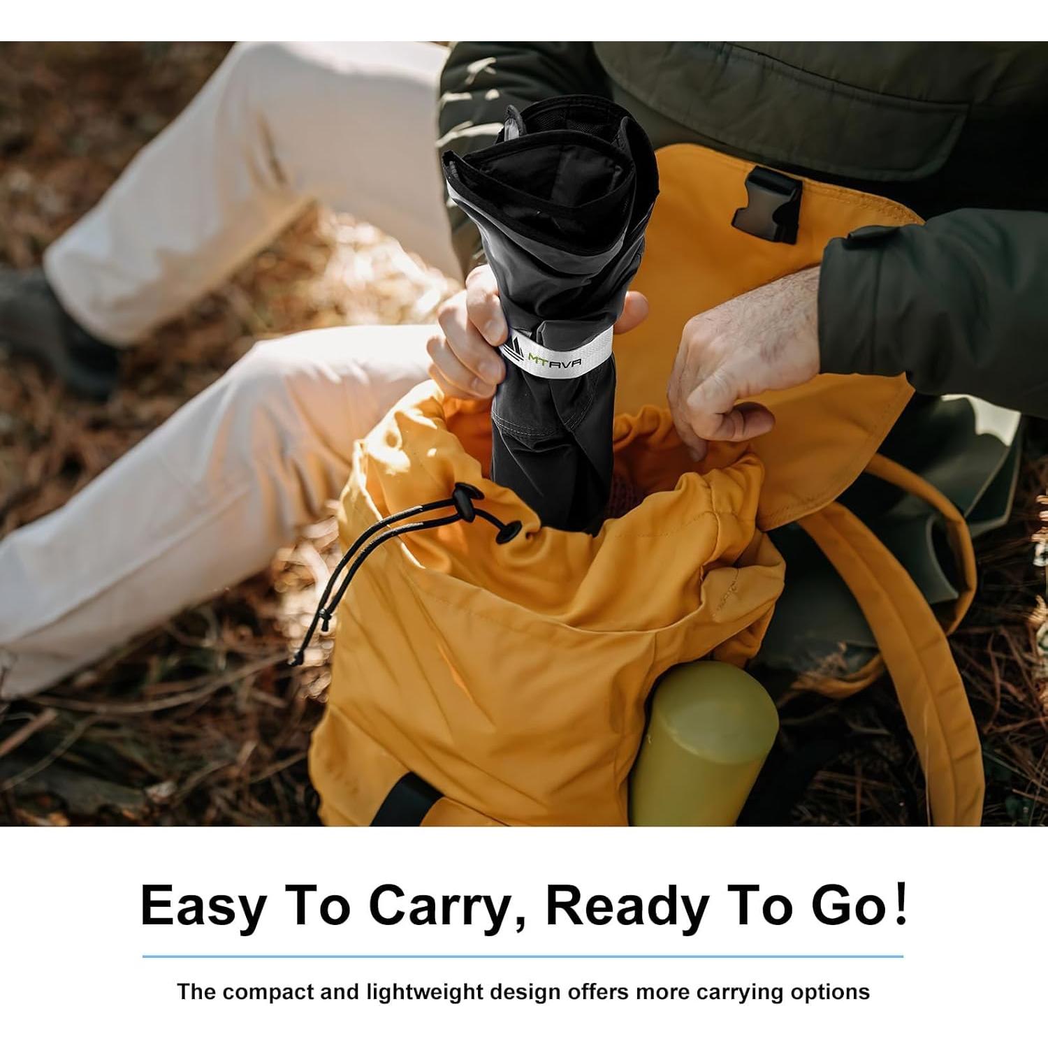 Silla de Camping Plegable MTRVR Negra, Soporta 272 Kg, Ligera