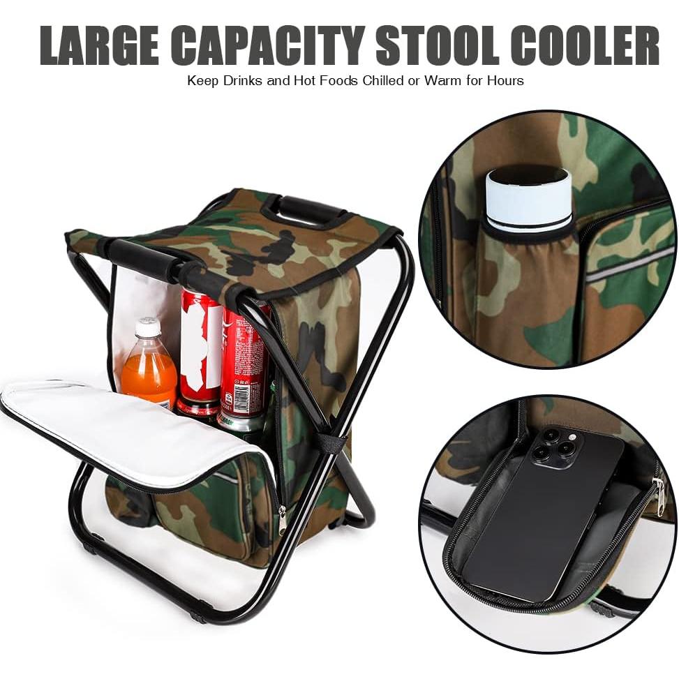 Taburete de Camping Plegable YESIACE Camuflaje 1.4kg