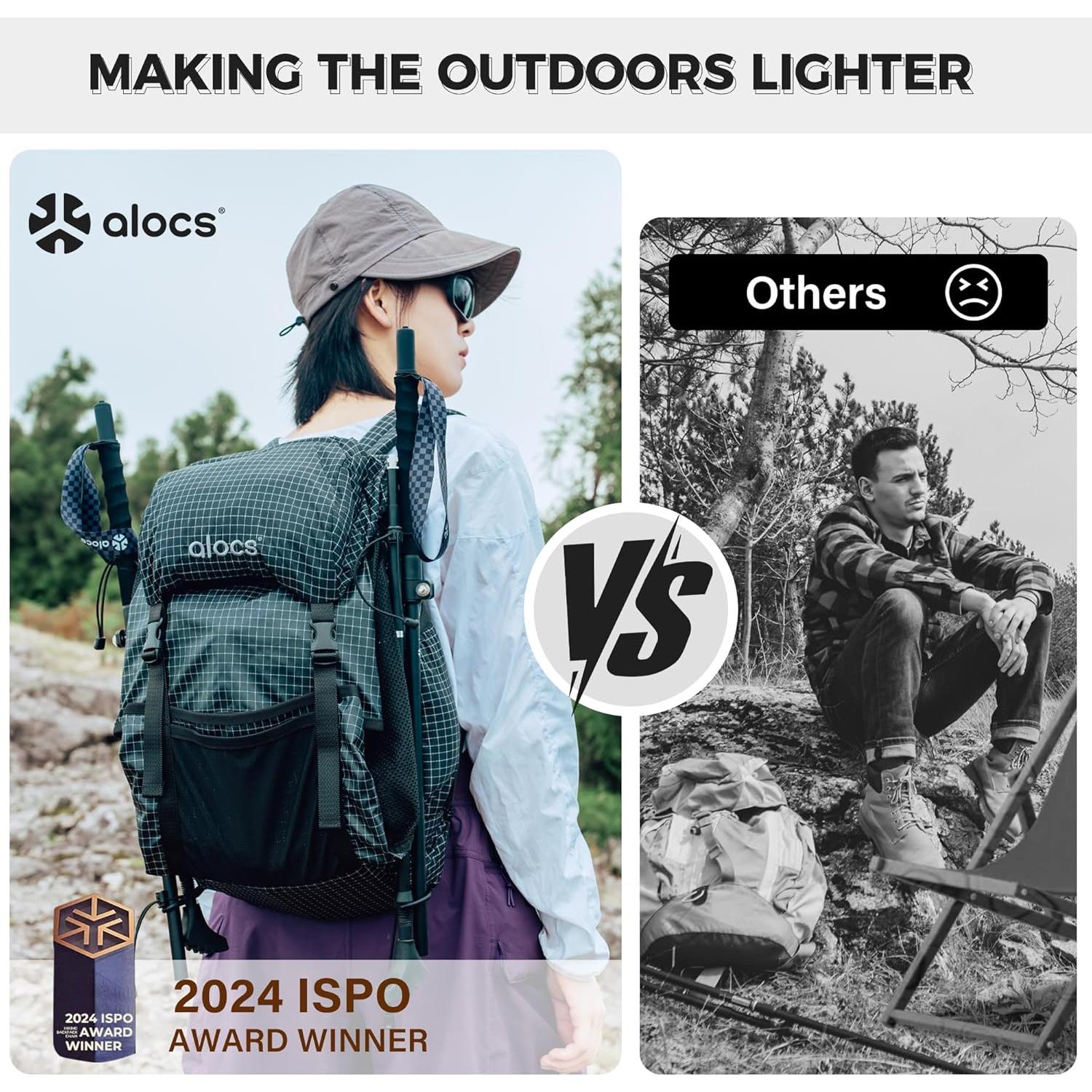 Silla de Camping Alocs 3-en-1 con Bastones de Trekking