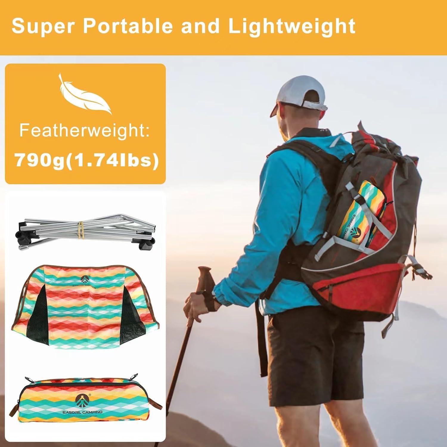 Silla de Camping Plegable EASDRIL Ultraligera 790g Multicolor