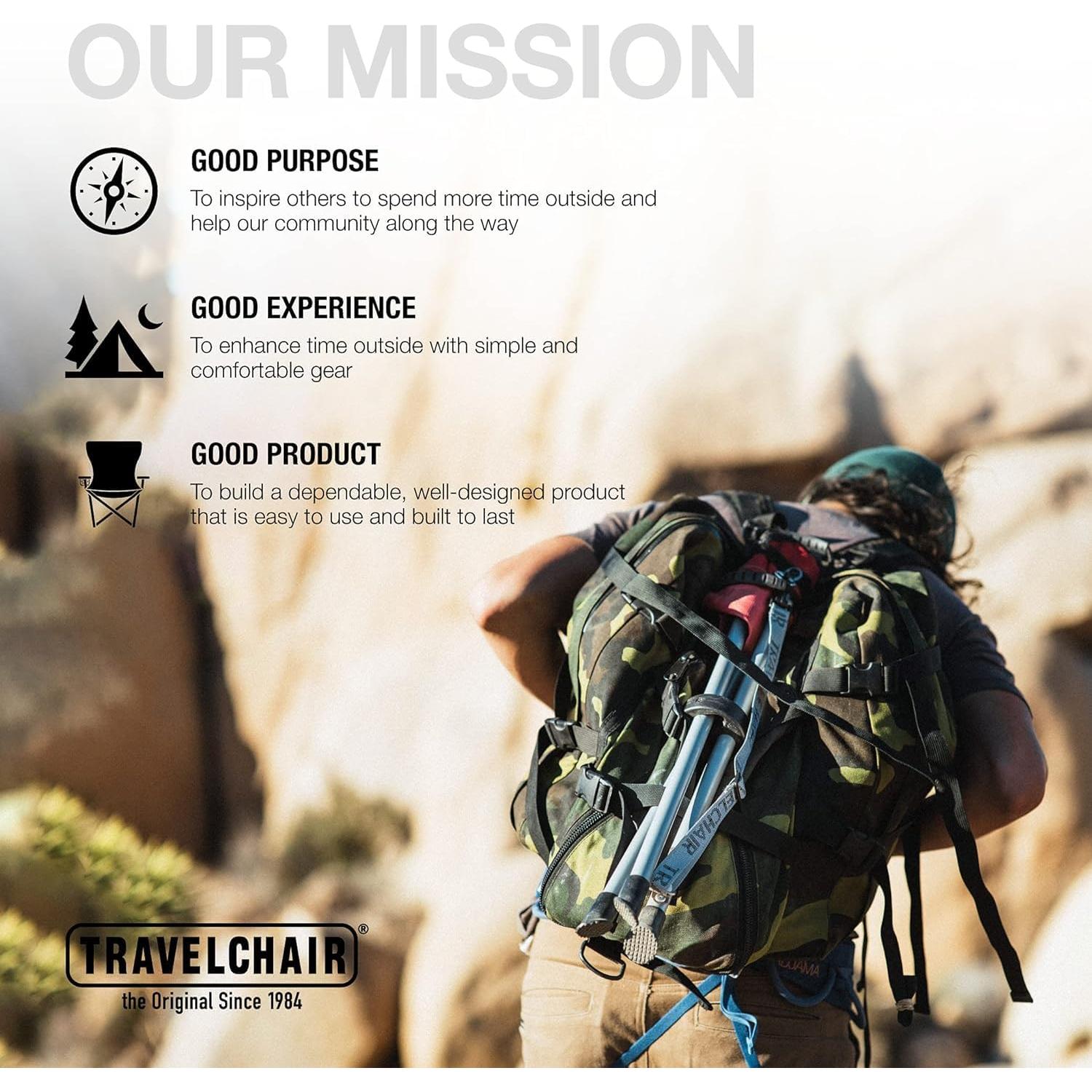 Silla de trípode Travel Chair Slacker Rojo - Ligera y Plegable