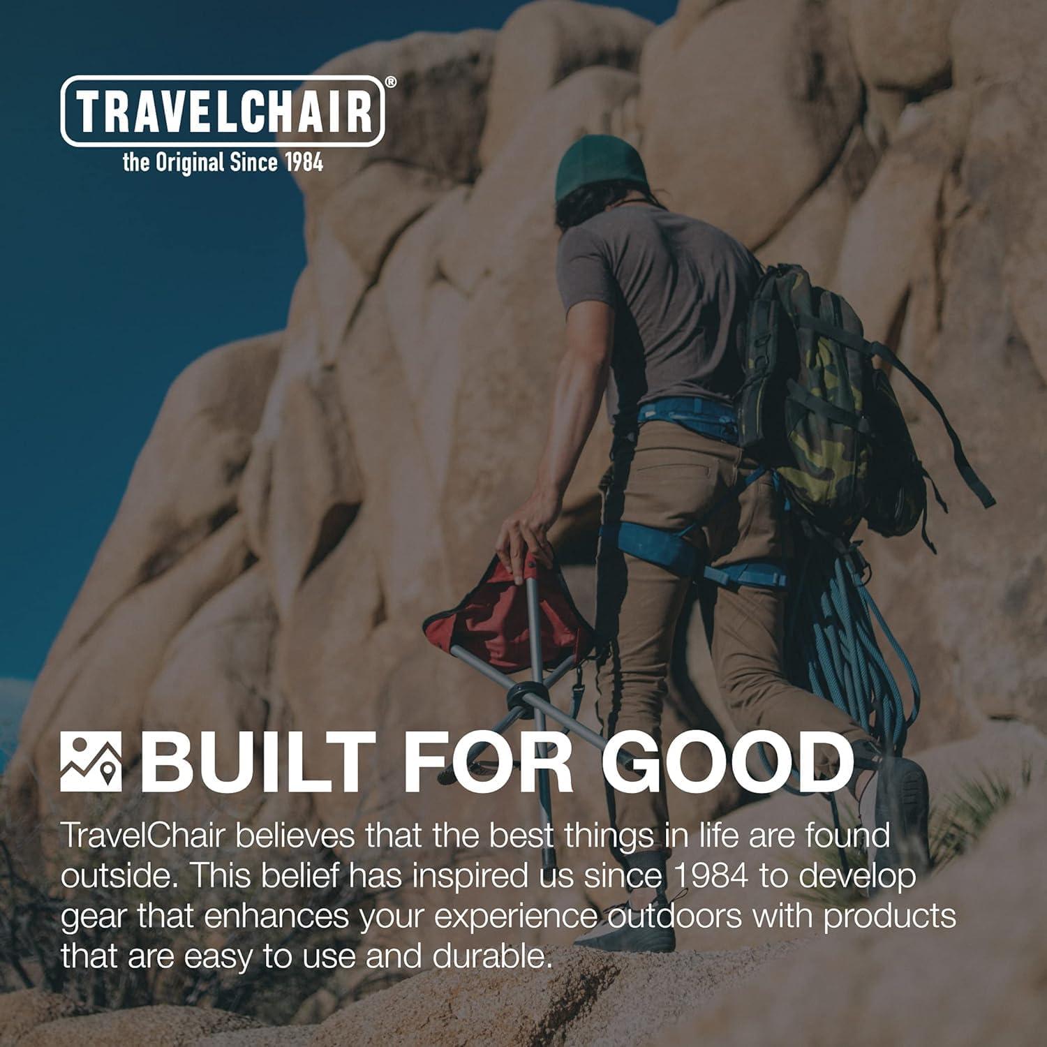 Silla de trípode Travel Chair Slacker Rojo - Ligera y Plegable