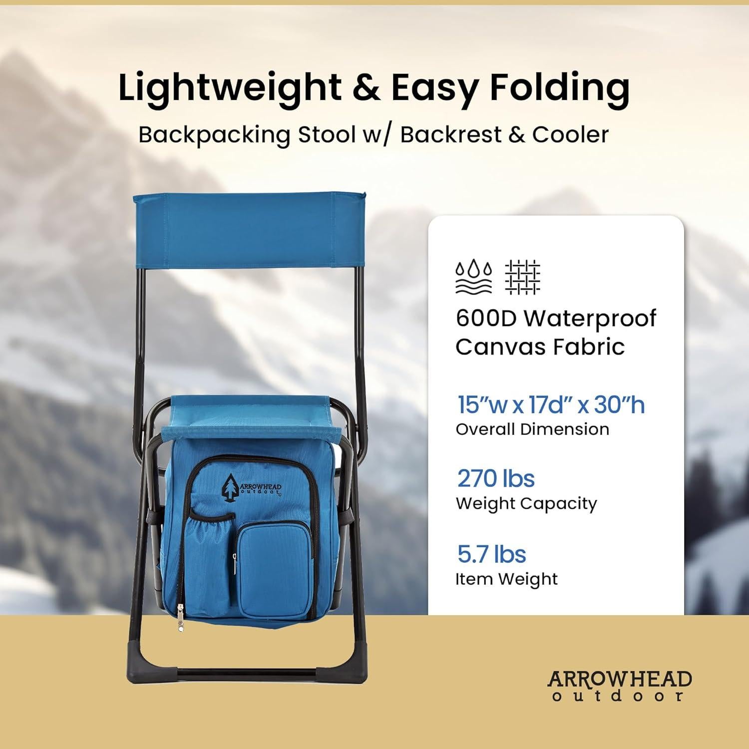 Silla de Campamento 3 en 1 Arrowhead Outdoor Azul Océano