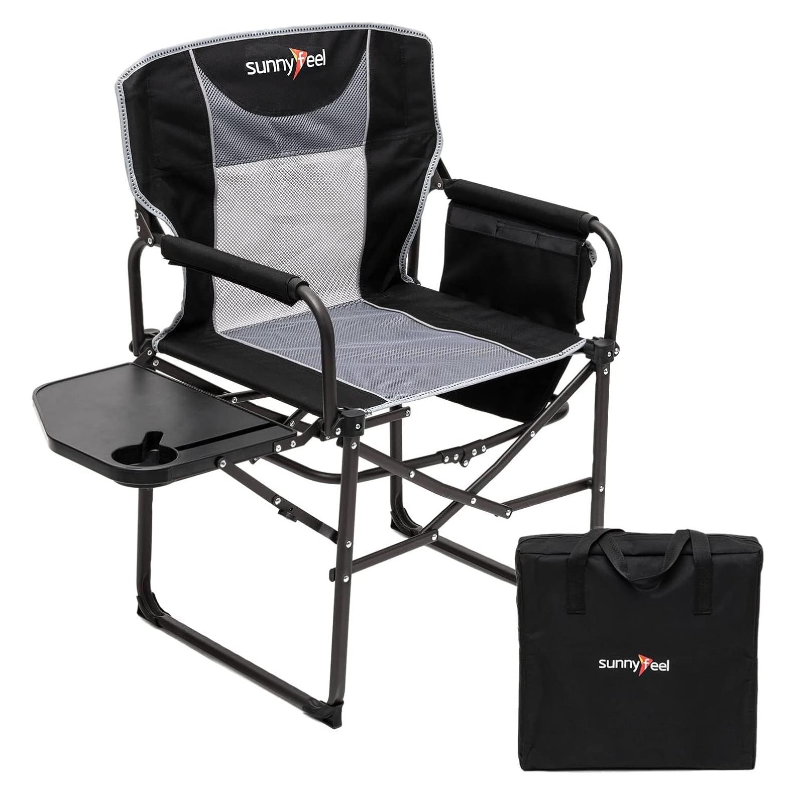 Silla de Camping Plegable SUNNYFEEL AC3008K Negra 136 kg