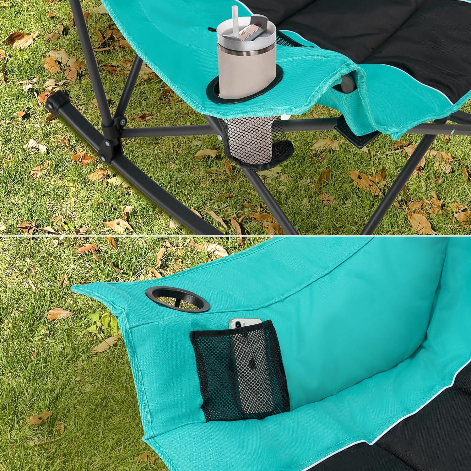 Silla de Camping Mecedora Unisakey Plegable 181kg Verde