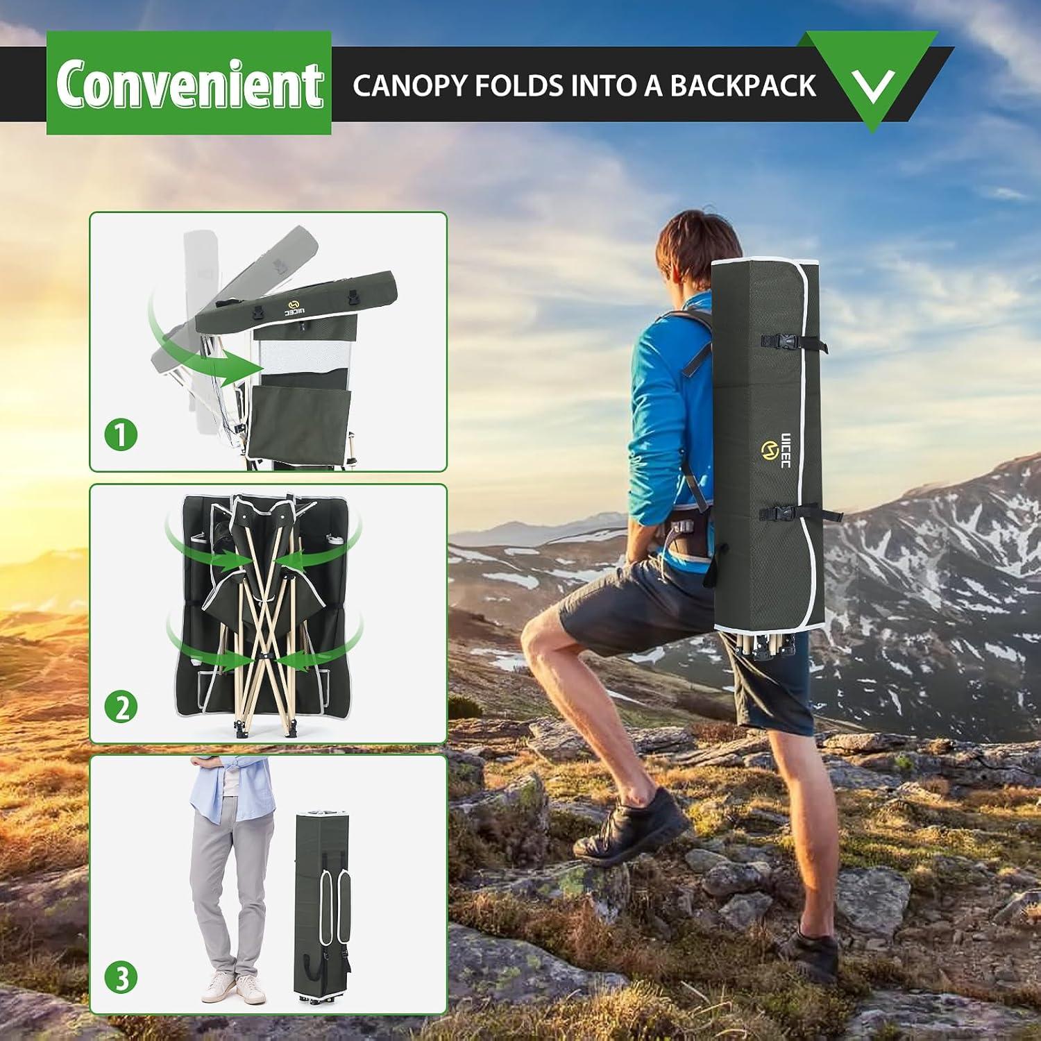 Silla de Camping Plegable Nice C Verde con Dosel y Reposapiés