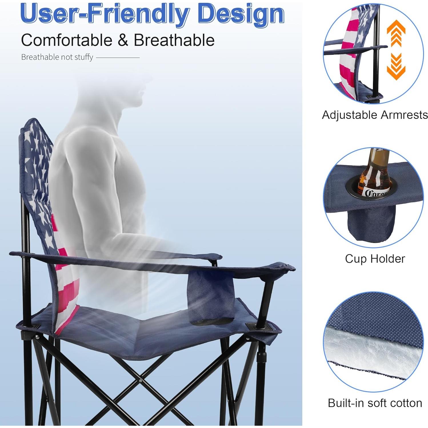 Sillas de Camping Plegables Acolchadas CampHill - 2 Unidades