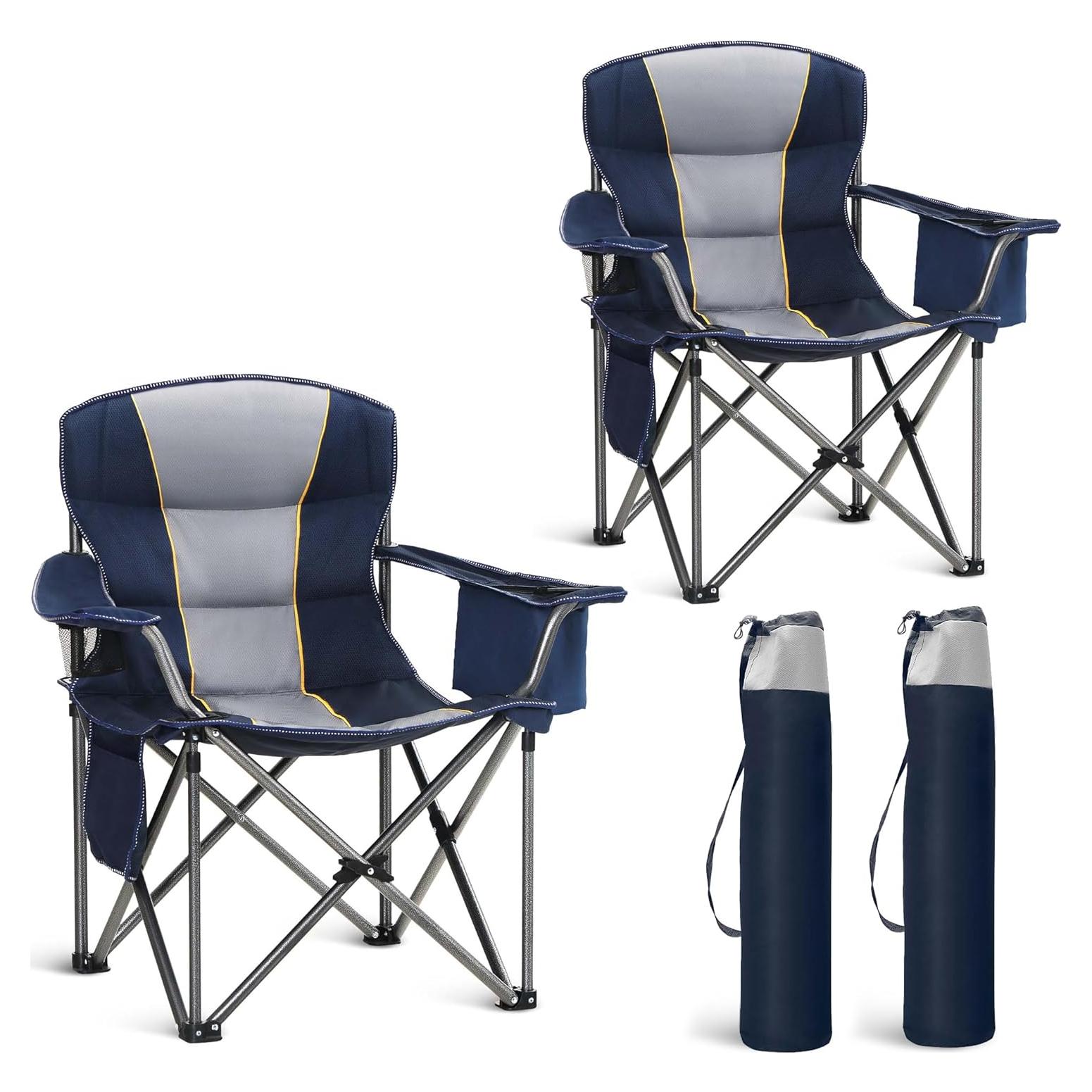 Silla de Camping Plegable High Point Sports Azul Doble 204 kg