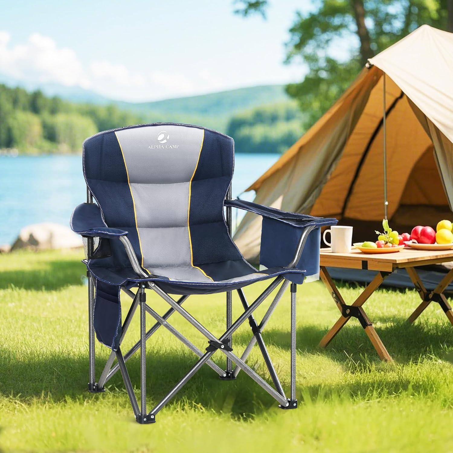 Silla de Camping Plegable High Point Sports Azul Doble 204 kg