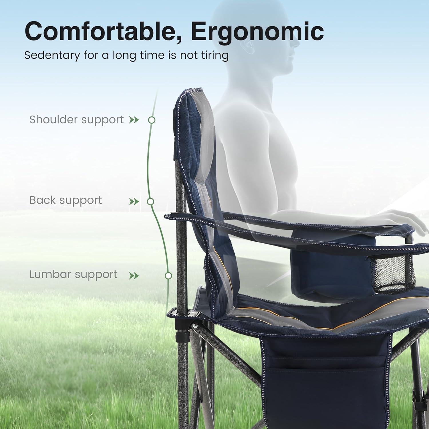 Silla de Camping Plegable High Point Sports Azul Doble 204 kg