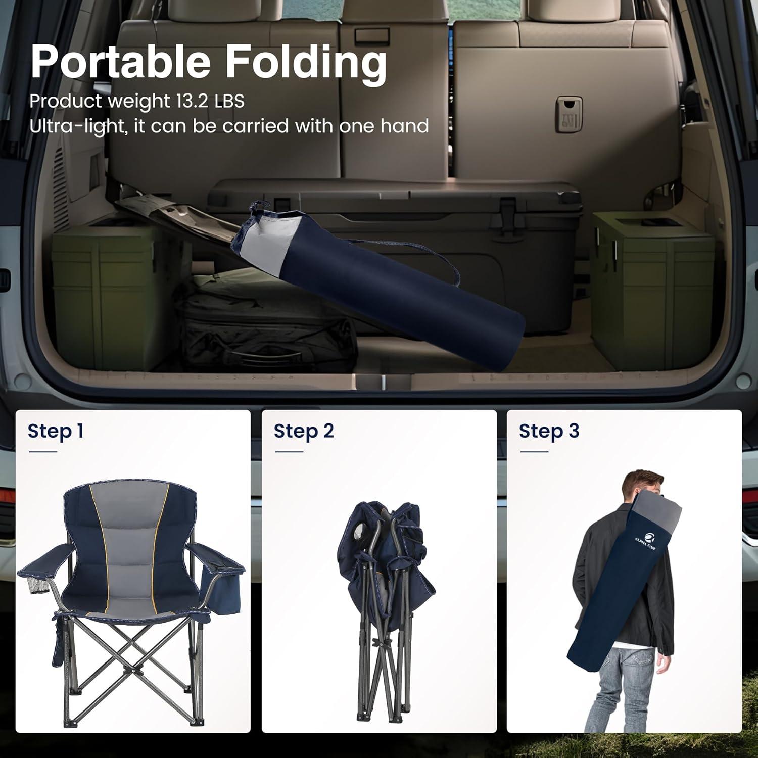 Silla de Camping Plegable High Point Sports Azul Doble 204 kg