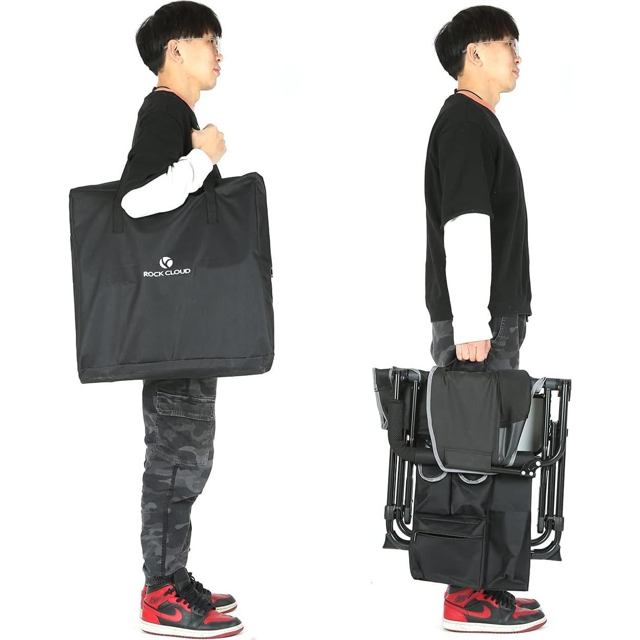 Silla de Camping Plegable ROCK CLOUD con Mesa Lateral y Bolsillo