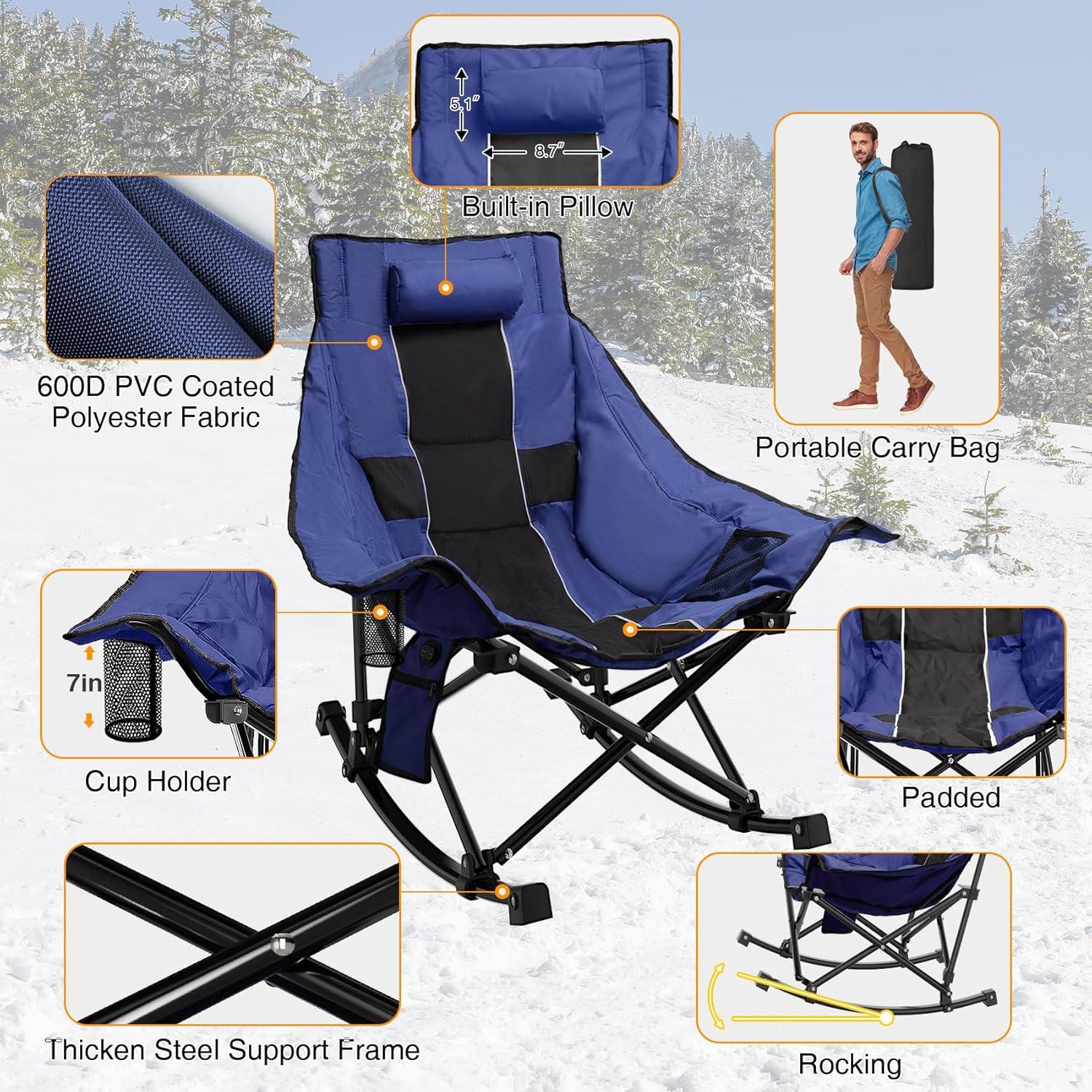 Silla de Camping Calentada Slendor XL 20000 mAh Azul Marino